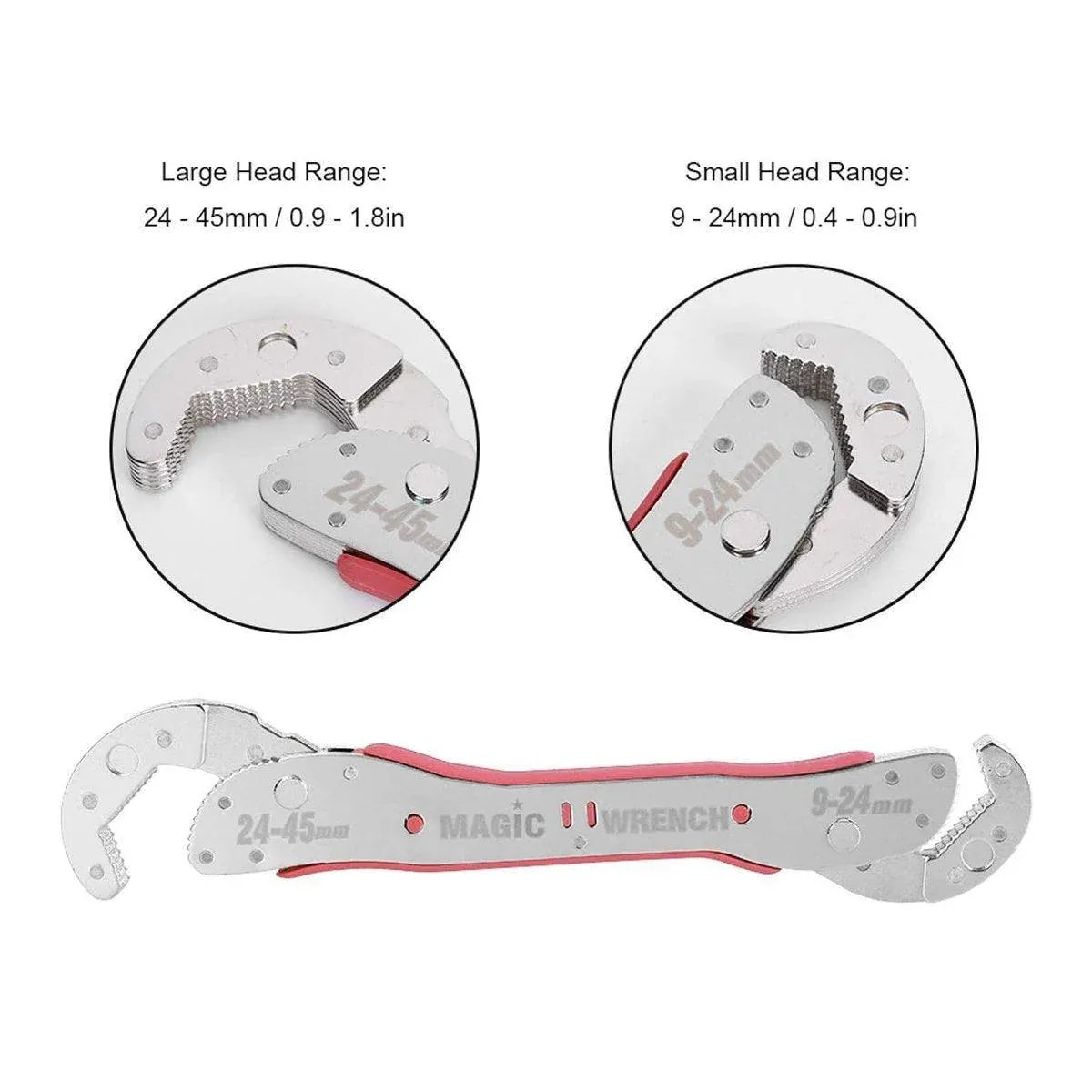 9-45mm Adjustable Wrench Wrench Multifunction Tool Quick Grip Universal Spanner