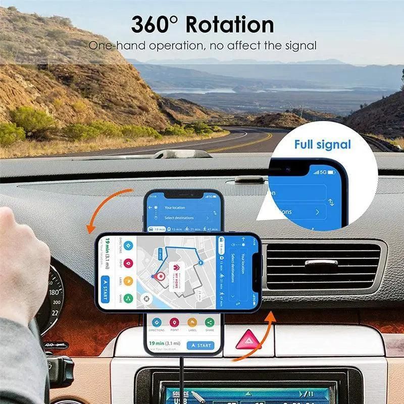 Wireless 15W Magnetic Car Mount Holder Charger For Iphone 13 12 Pro Max Magsafe - Black
