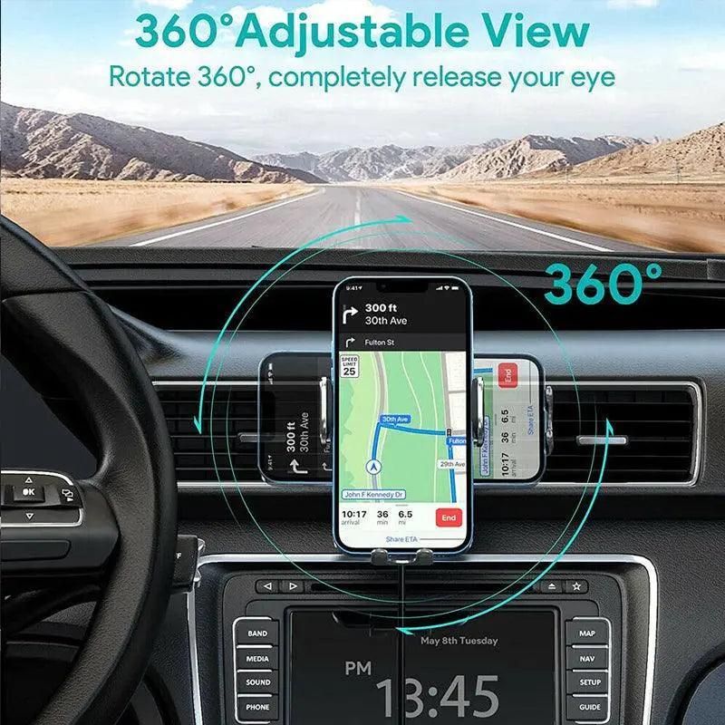 Wireless 15W Magnetic Car Mount Holder Charger For Iphone 13 12 Pro Max Magsafe - White