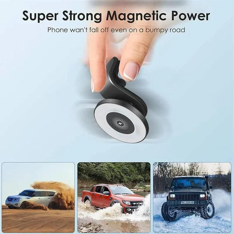 Wireless 15W Magnetic Car Mount Holder Charger For Iphone 13 12 Pro Max Magsafe - White