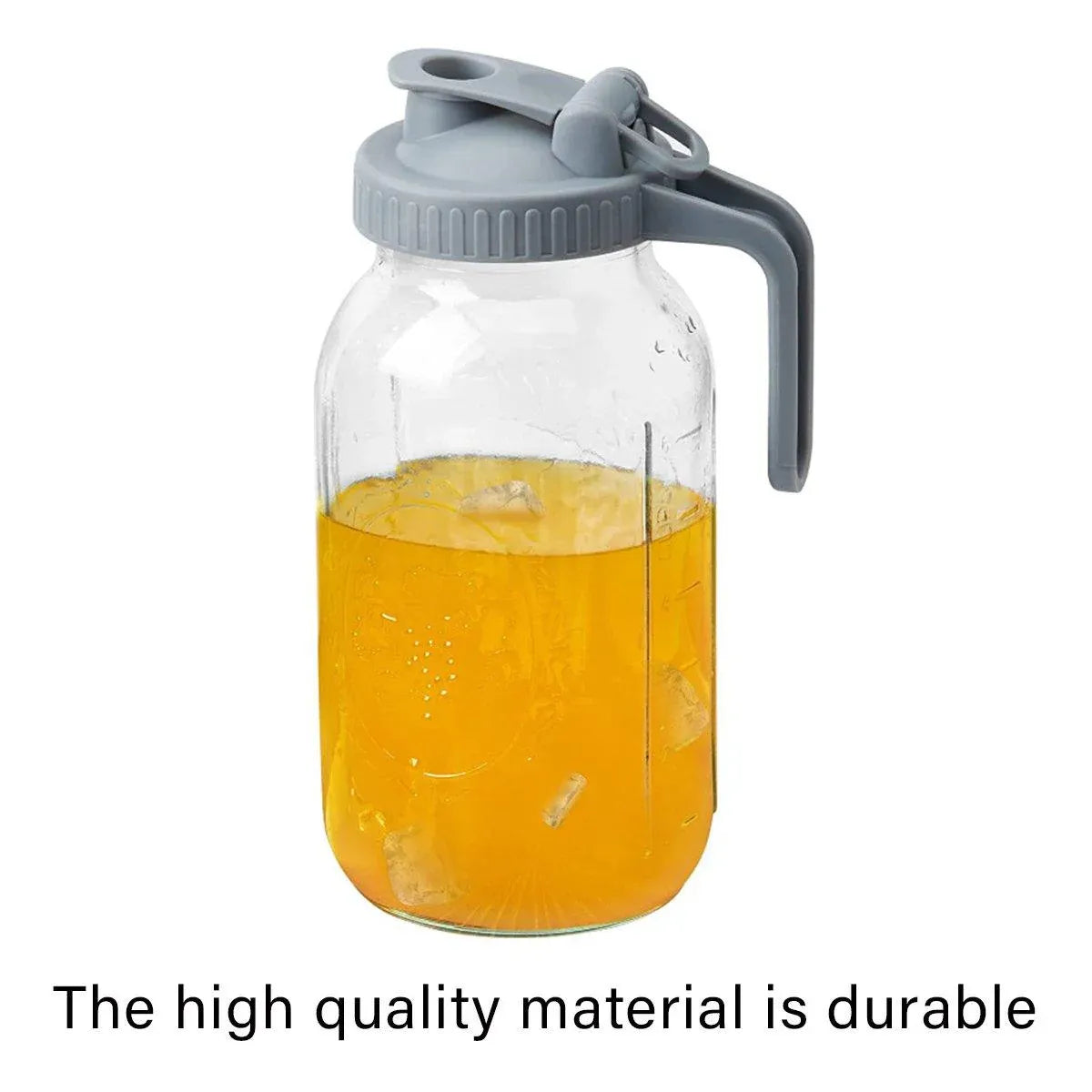 24oz Mason Jar with Lid Carrying Handle Airtight Glass Jar for Drinks or Storage