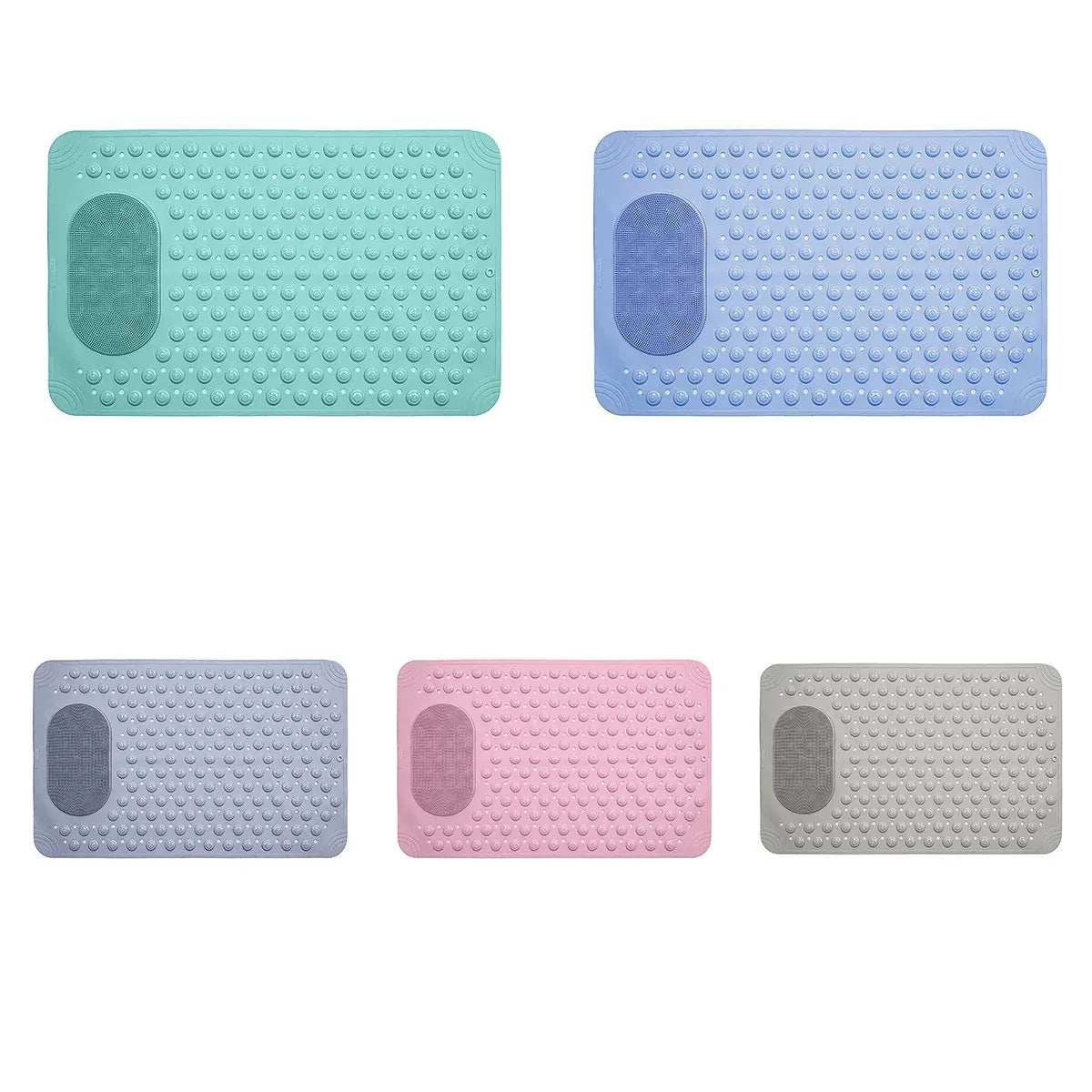 Non Slip Floor Pad Bathroom Tub Mat Bath Shower Mat with Round Massage Point - Pink