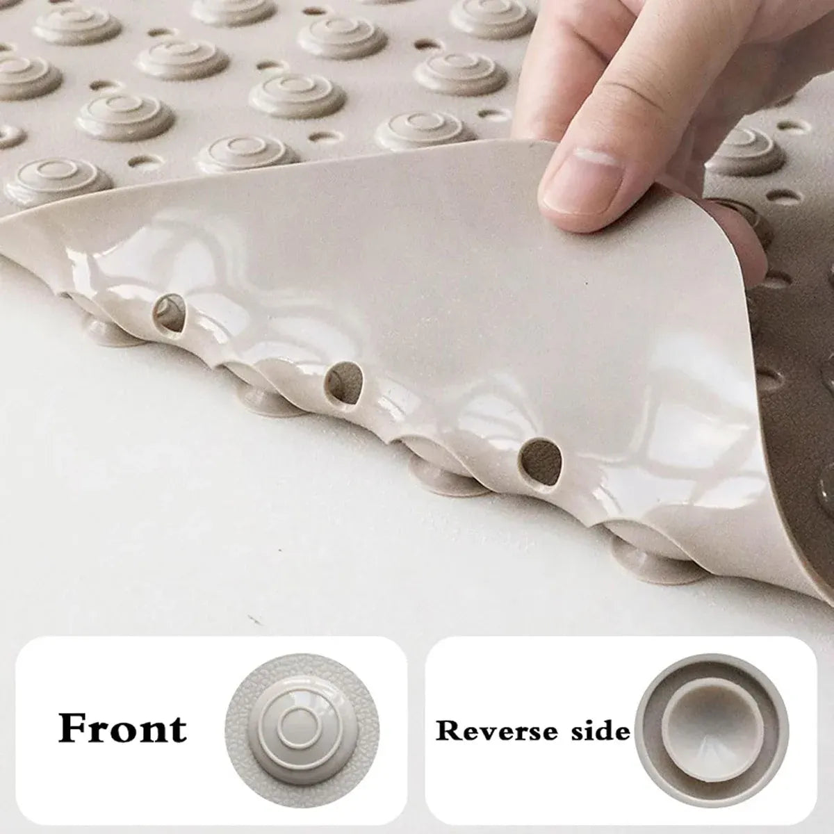 Non Slip Floor Pad Bathroom Tub Mat Bath Shower Mat with Round Massage Point - Pink