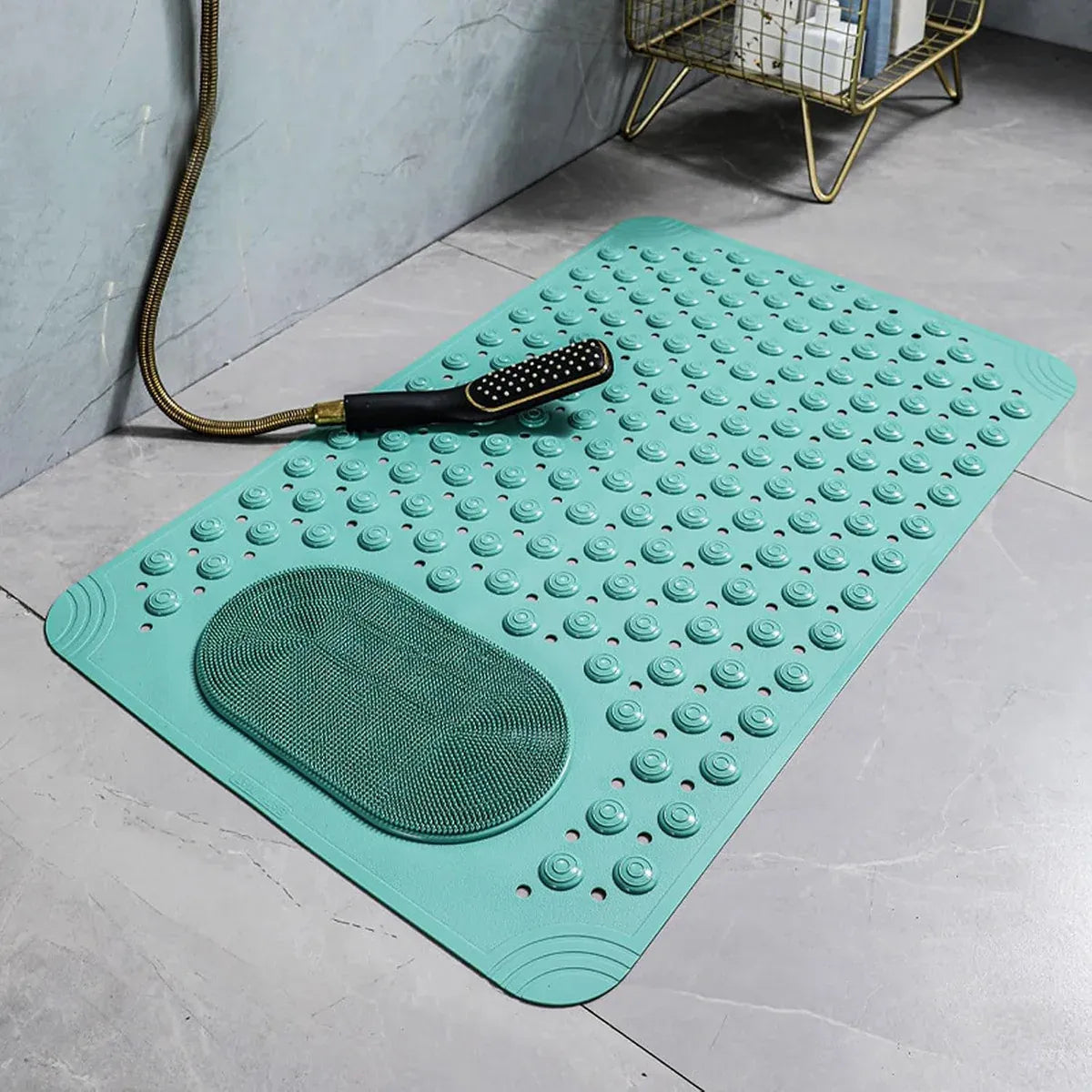 Non Slip Floor Pad Bathroom Tub Mat Bath Shower Mat with Round Massage Point - Pink