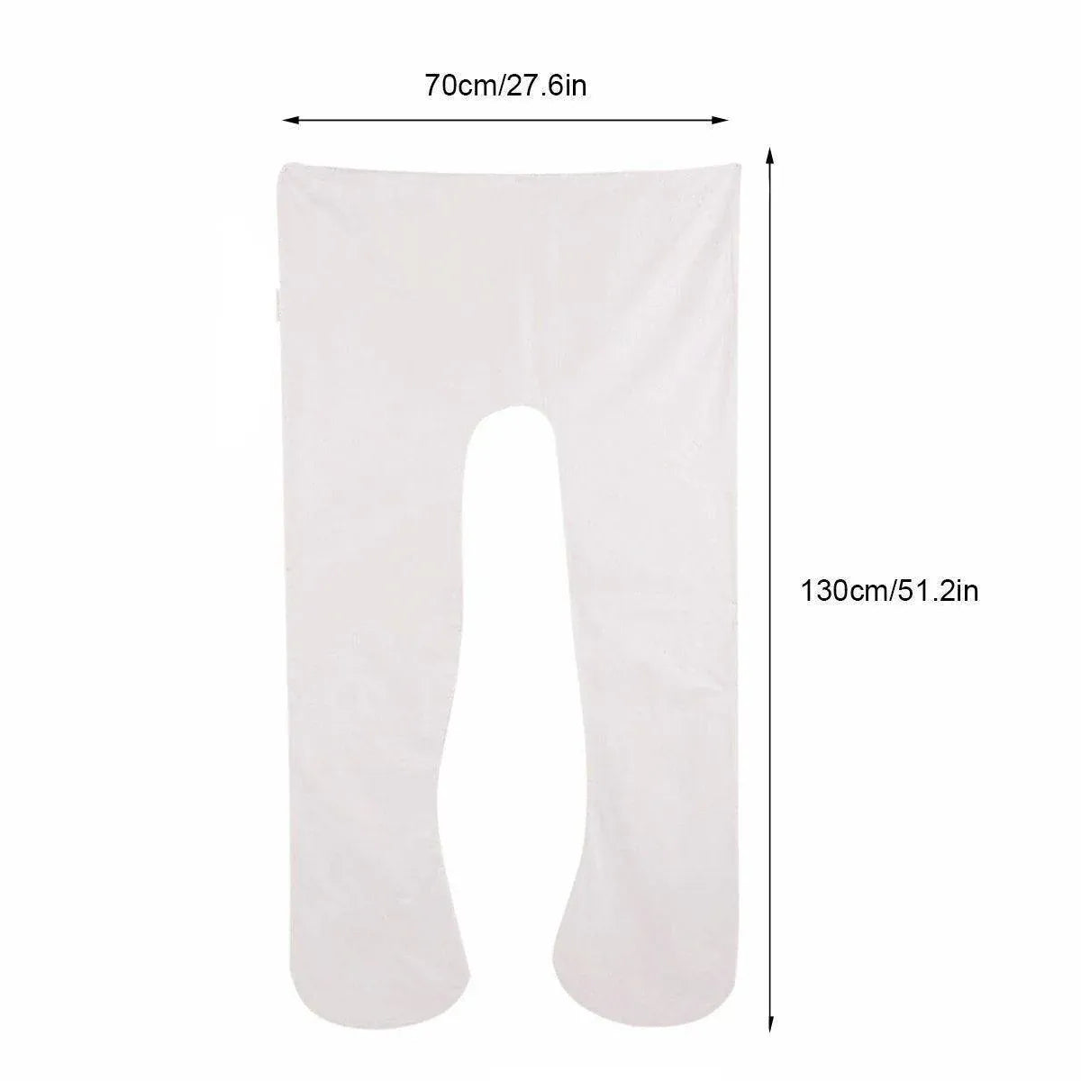 U-shaped All-Cotton Maternity Pillow Multifunctional Lumbar Side Sleep Cushion - White