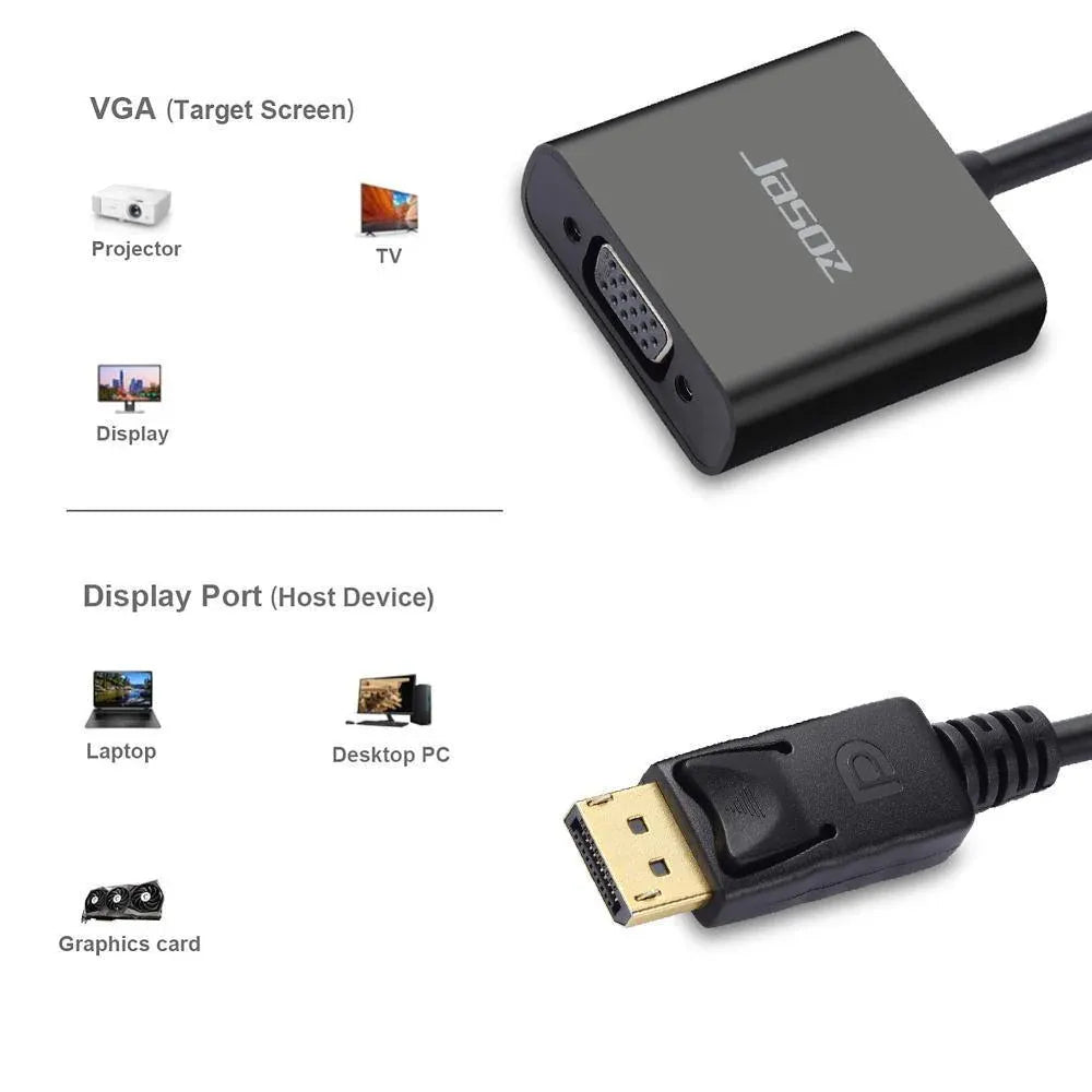 Displayport Display Port DP Male to VGA Female Video Converter Adapter Cable PC - Mini DP to VGA Adapter/