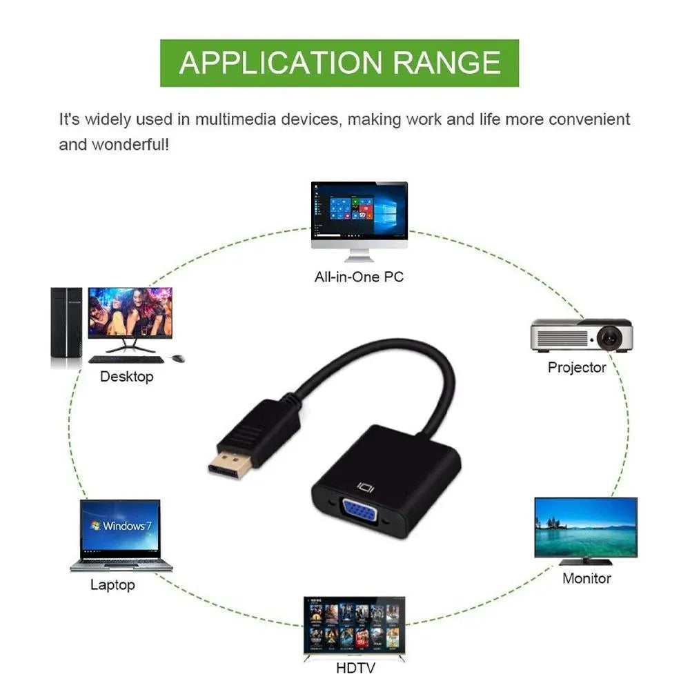Displayport Display Port DP Male to VGA Female Video Converter Adapter Cable PC - Mini DP to VGA Adapter/