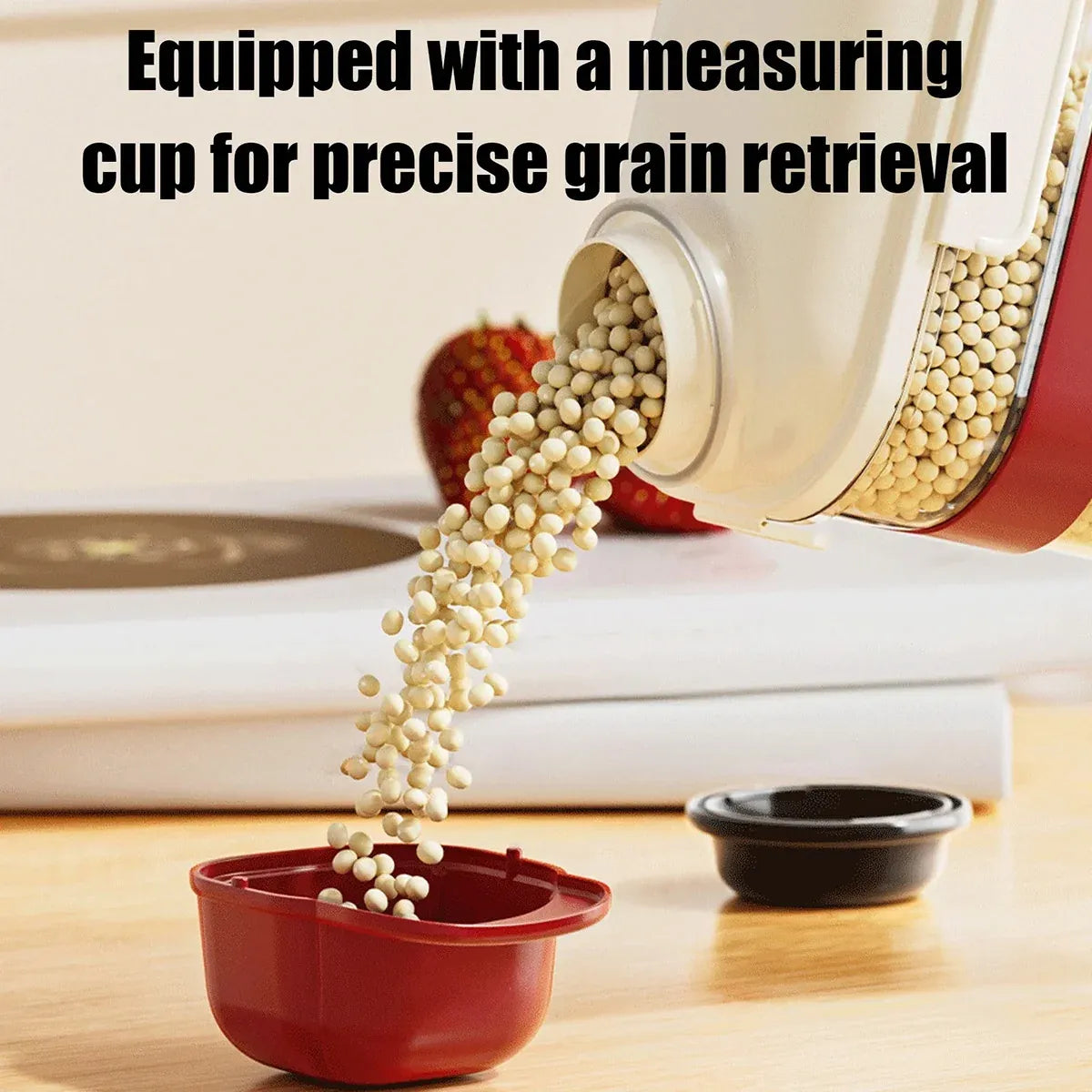 3PCS Airtight Grain Storage Container Set with Handle for Pantry
