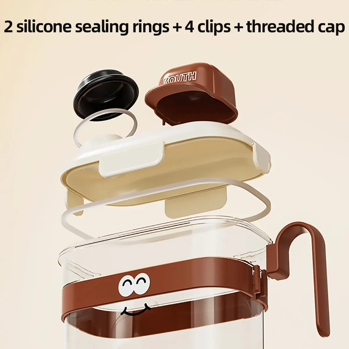 3PCS Airtight Grain Storage Container Set with Handle for Pantry