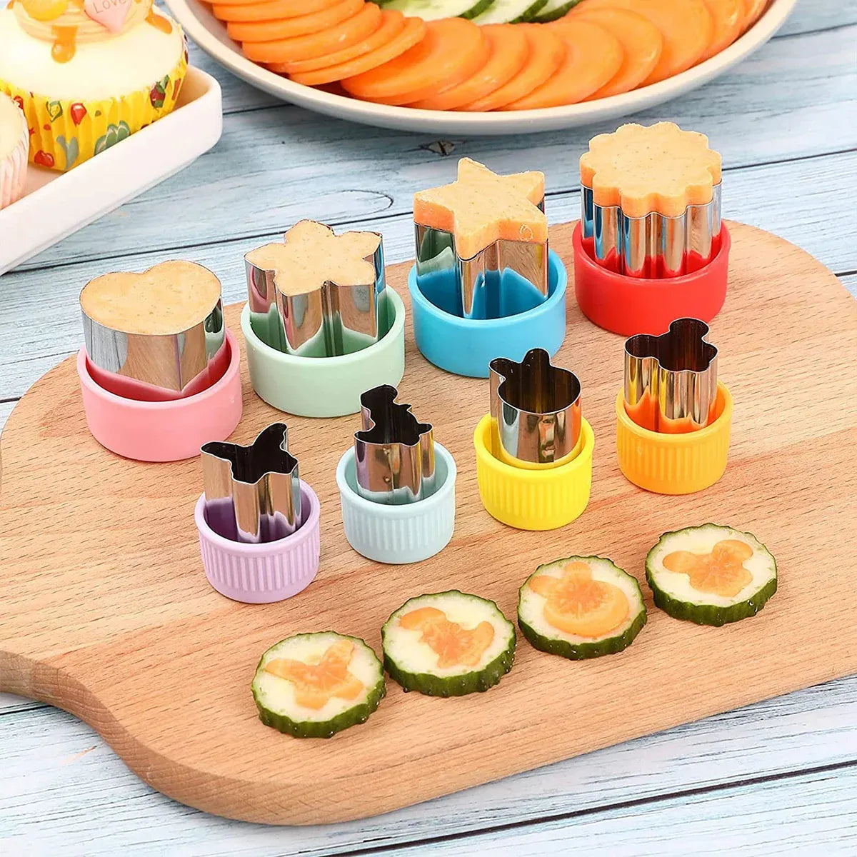 12PCS Sandwich Cutters Cartoon Cookie Molds Food Grade For Baking Decoration