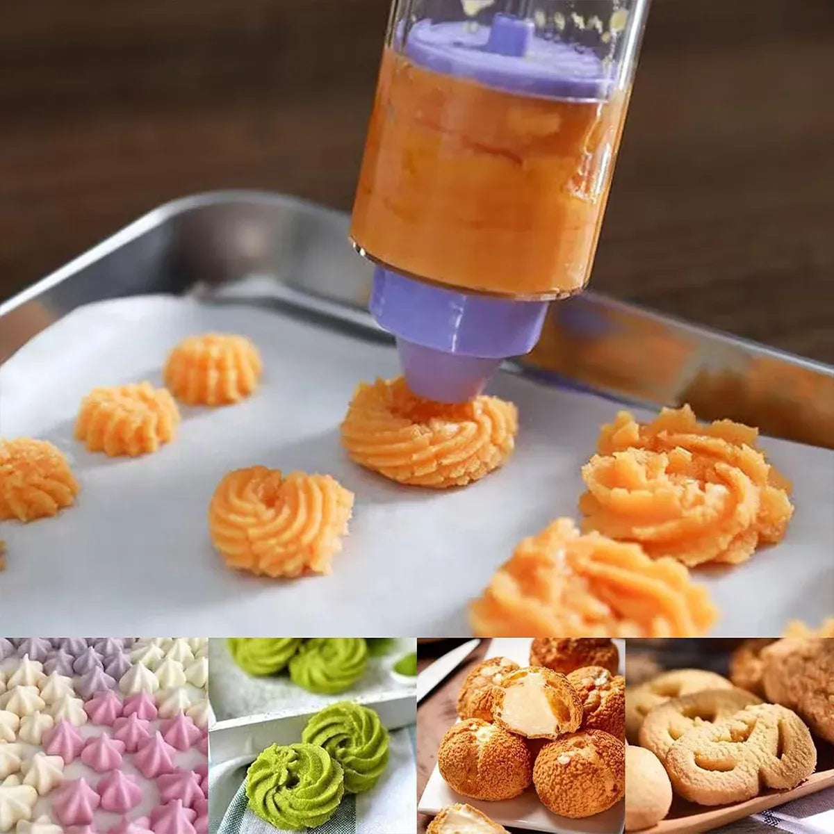 Cookie Gun With Molds Icing Piping Tool Baking Decorating Set For Cake Cupcake