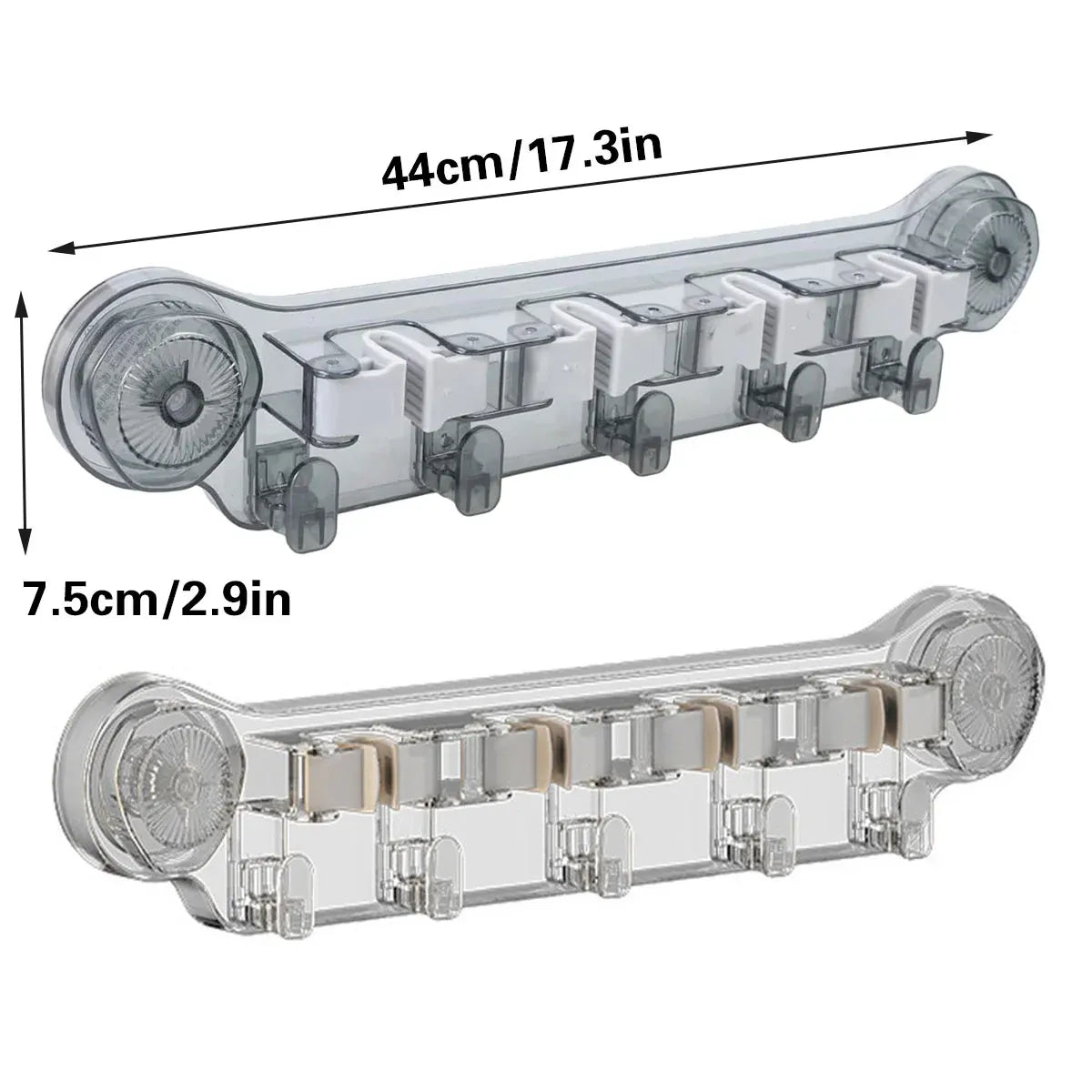 Wall-mounted Mop Fixing Rack Universal Model Strong Suction Cup Bathroom Rack - Grey