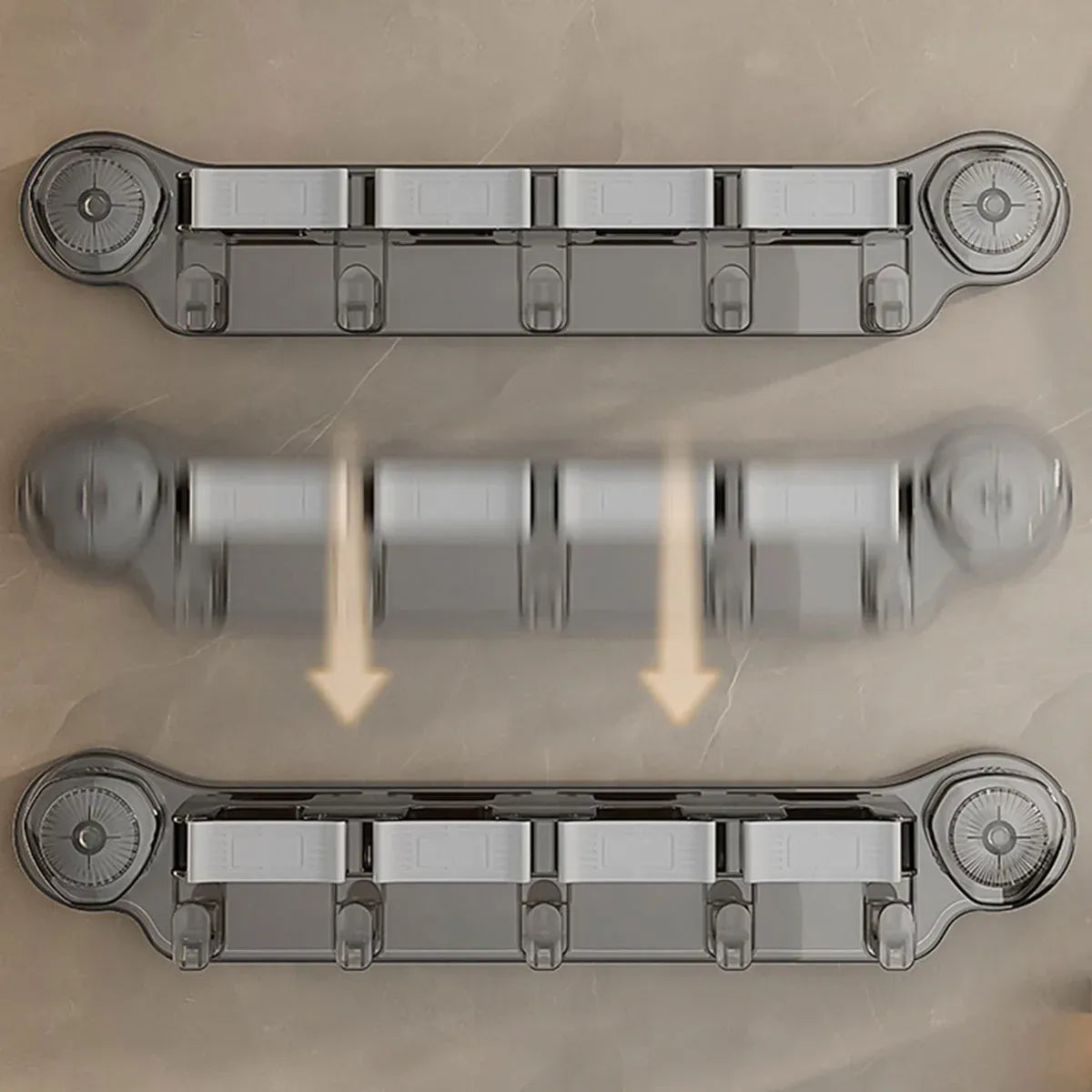 Wall-mounted Mop Fixing Rack Universal Model Strong Suction Cup Bathroom Rack - Grey