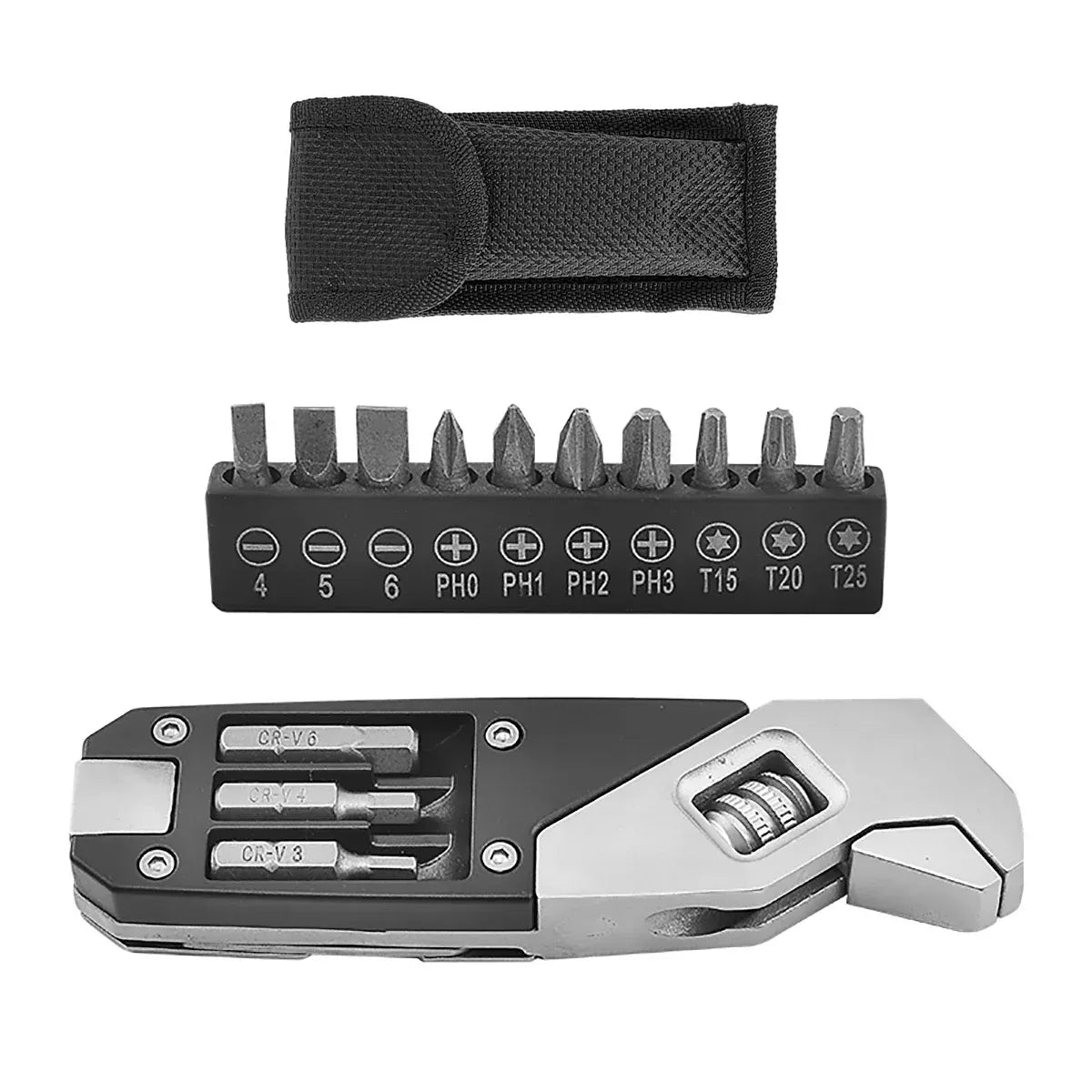 Multi-Function Adjustable Wrench Sturdy Stainless Steel for Home Repair Tool Kit
