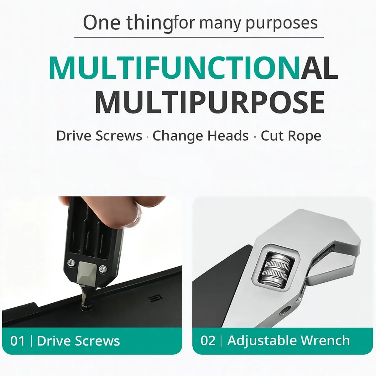 Multi-Function Adjustable Wrench Sturdy Stainless Steel for Home Repair Tool Kit