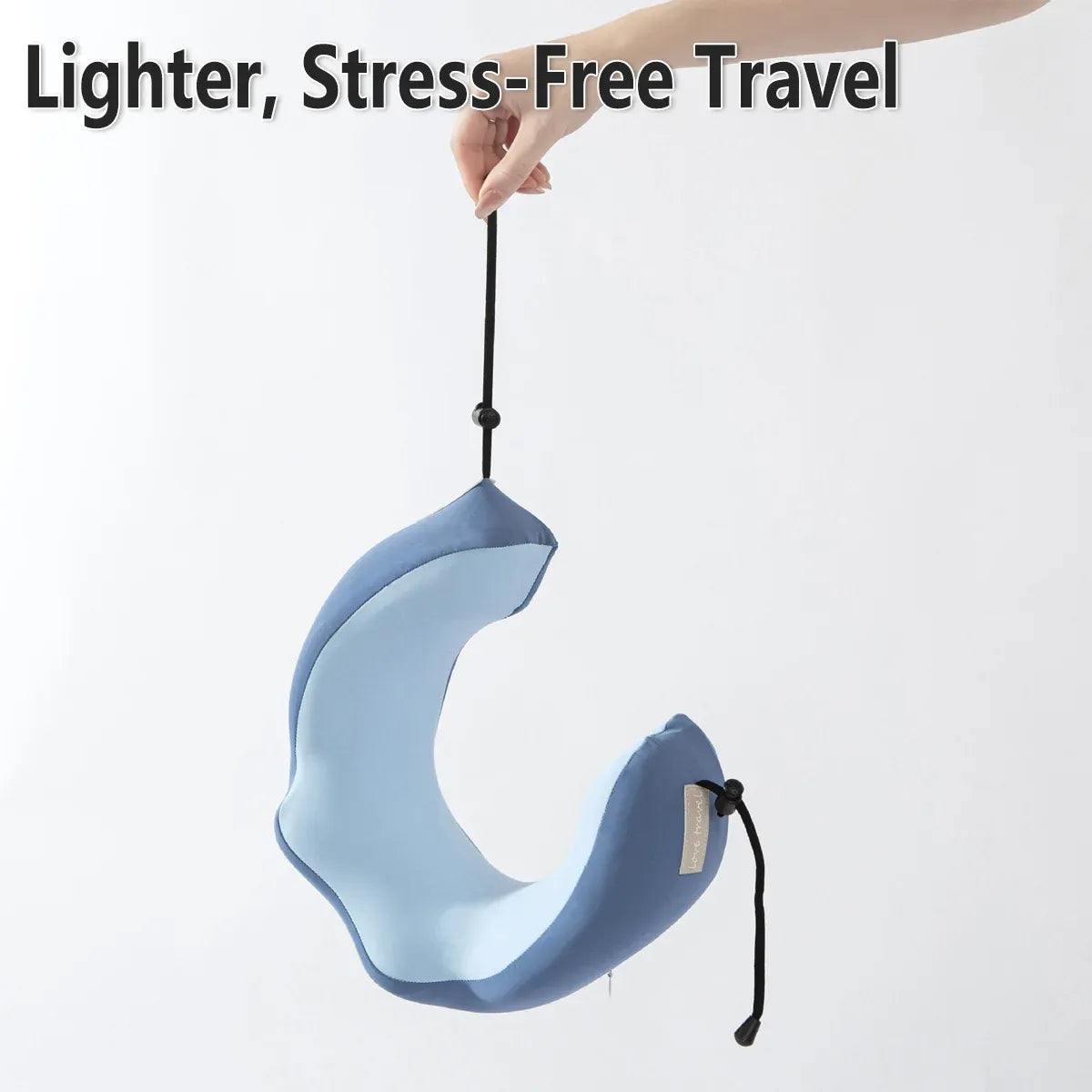 Travel Neck Pillow Memory Foam U Shape Grey Cushion for Airplane Train Support - Grey