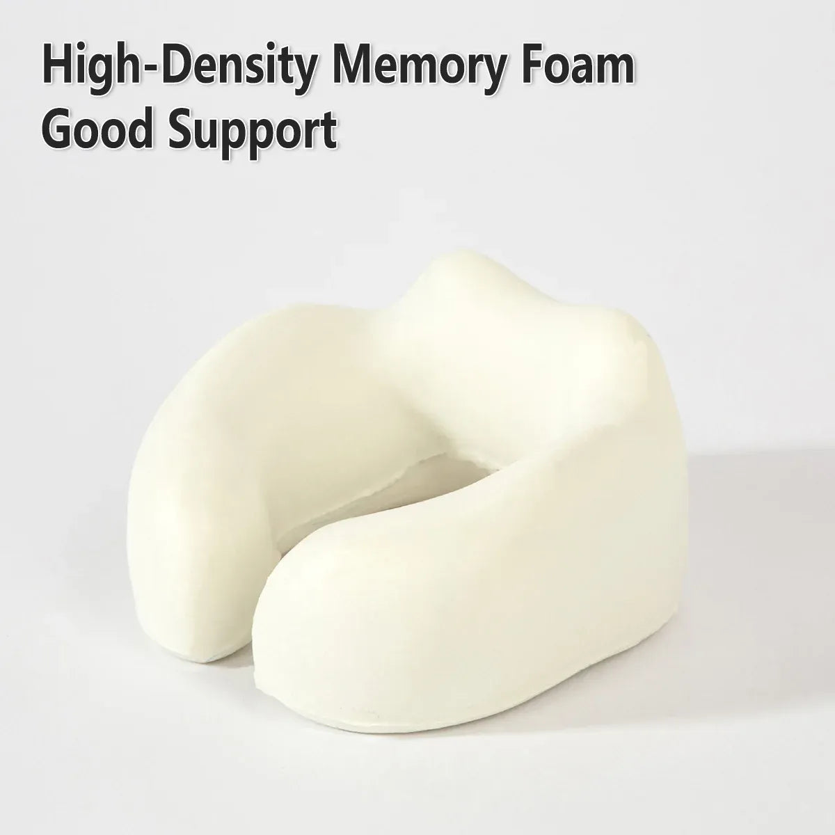Travel Neck Pillow Memory Foam U Shape Grey Cushion for Airplane Train Support - Grey