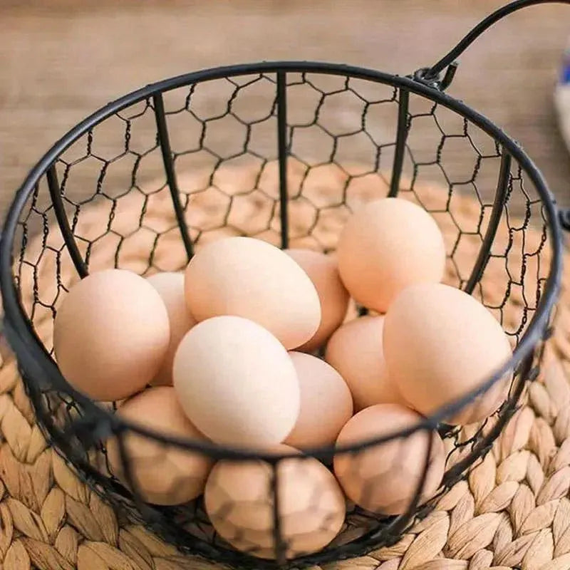 Egg Basket Fruit Storage Basket Blue Iron Basket Home Sundries Organiser Holder