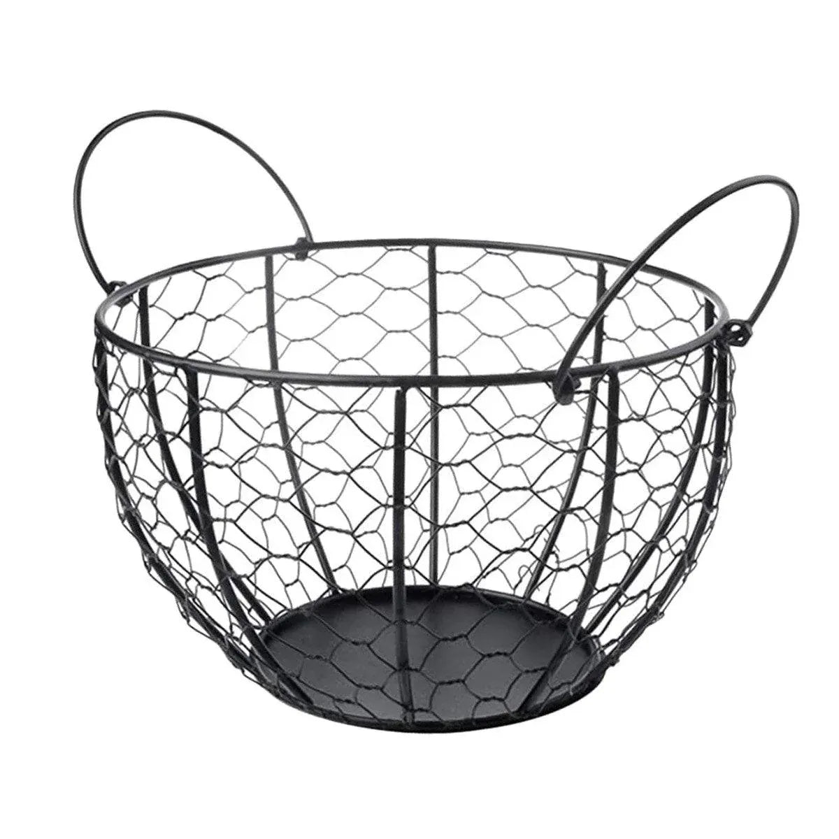 Egg Basket Fruit Storage Basket Blue Iron Basket Home Sundries Organiser Holder