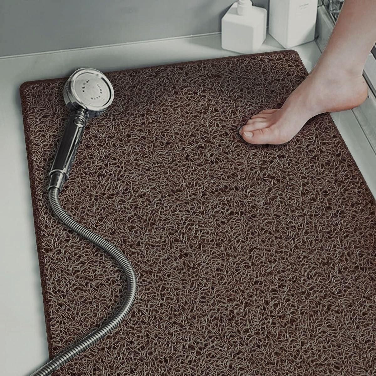 Anti Slip Bathroom Mat Non Slip Shower Floor Mat Quick Dry Soft Comfortable Rug - Beige-45x75cm