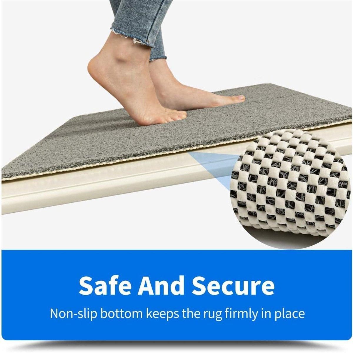 Anti Slip Bathroom Mat Non Slip Shower Floor Mat Quick Dry Soft Comfortable Rug - Beige-45x75cm