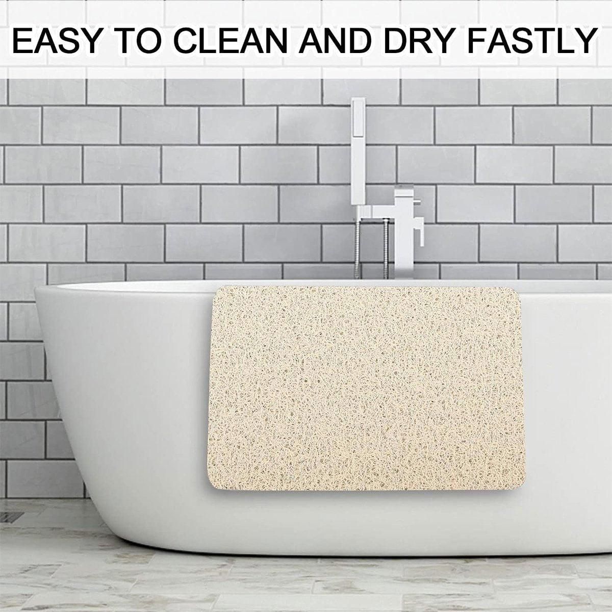 Anti Slip Bathroom Mat Non Slip Shower Floor Mat Quick Dry Soft Comfortable Rug - Beige-45x75cm