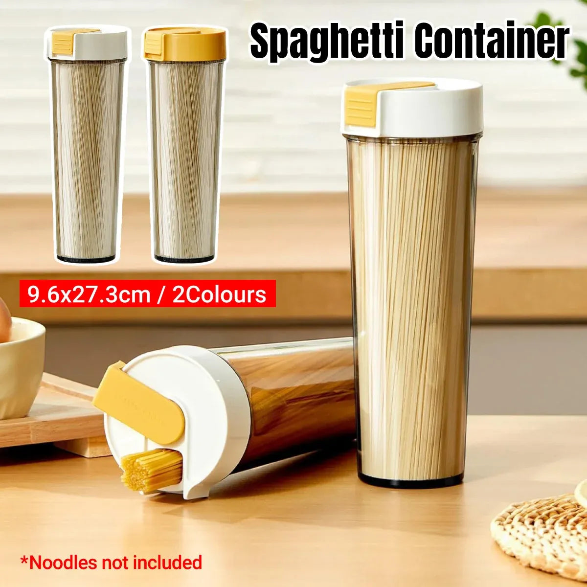 Noodle Storage Box Storage Storage Cylinder Kitchen Noodle Container Airtight - White