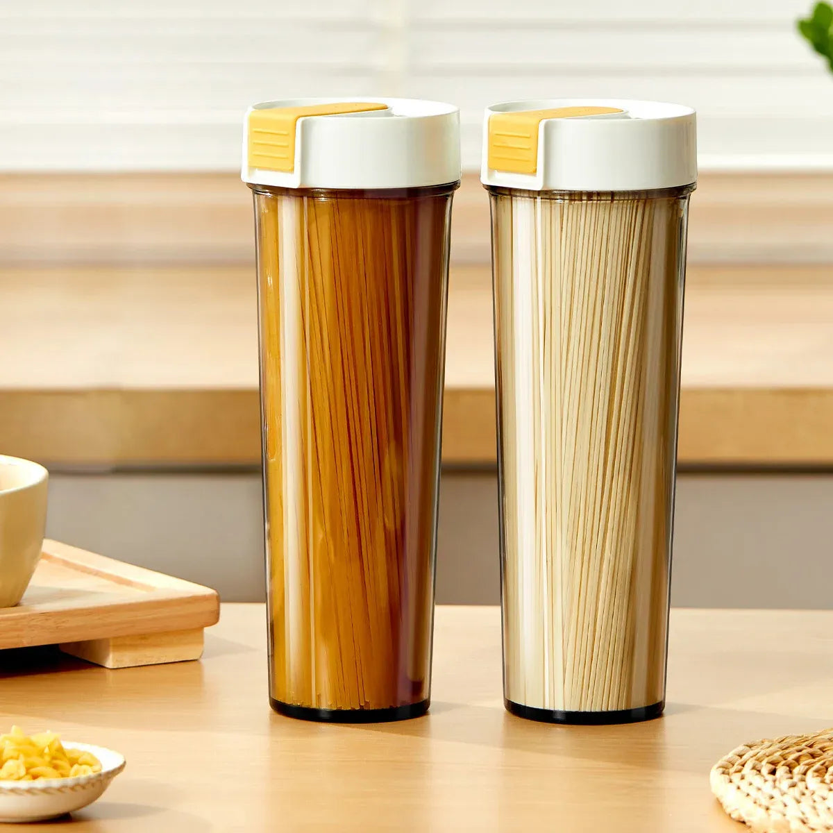 Noodle Storage Box Storage Storage Cylinder Kitchen Noodle Container Airtight - White