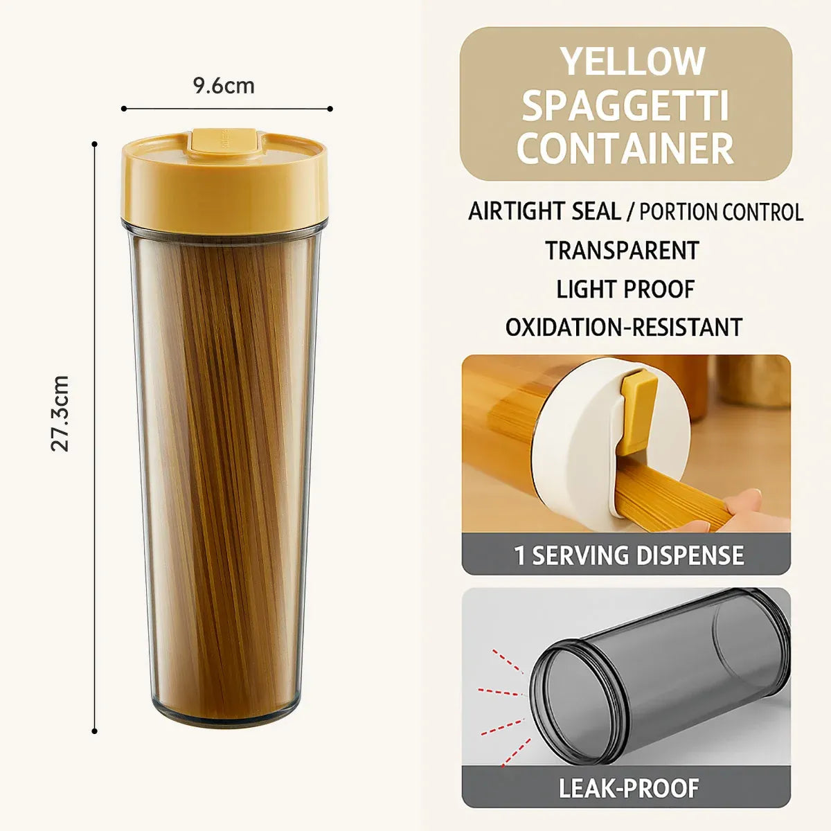 Noodle Storage Box Storage Storage Cylinder Kitchen Noodle Container Airtight - White