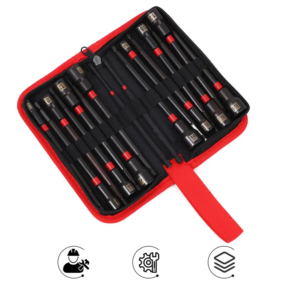 Strong Grip Screwdriver Bit Set 16 Piece Electric Drill Sleeve Portable Tool Kit