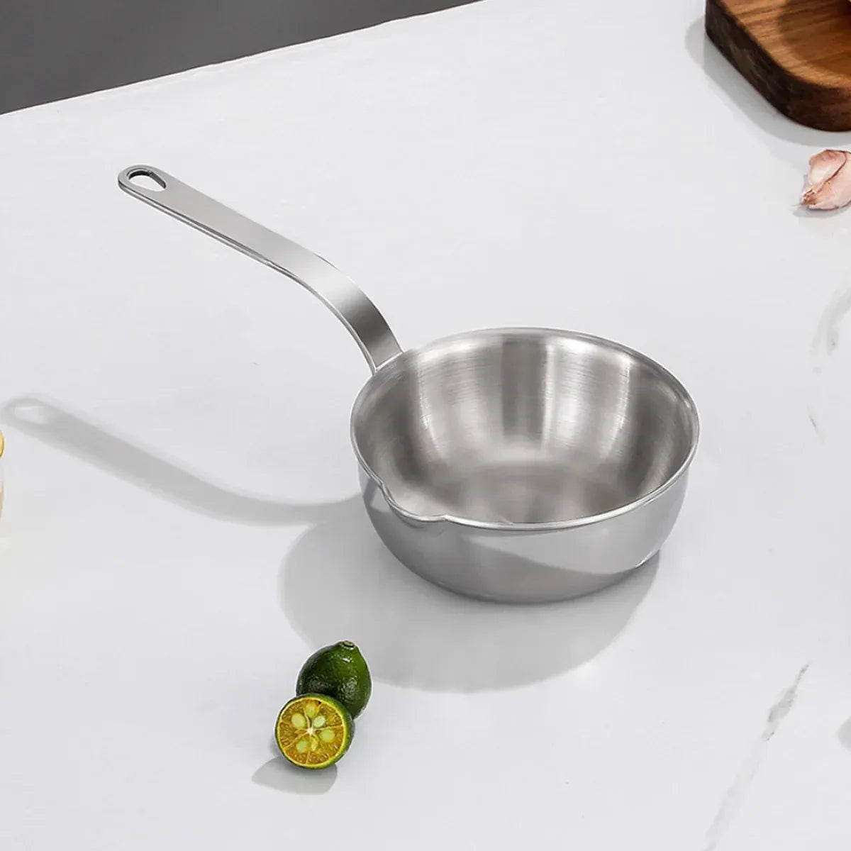 304 Stainless Steel Oil Splatter Proof Home Small Frying Pan for Kitchen Cooking