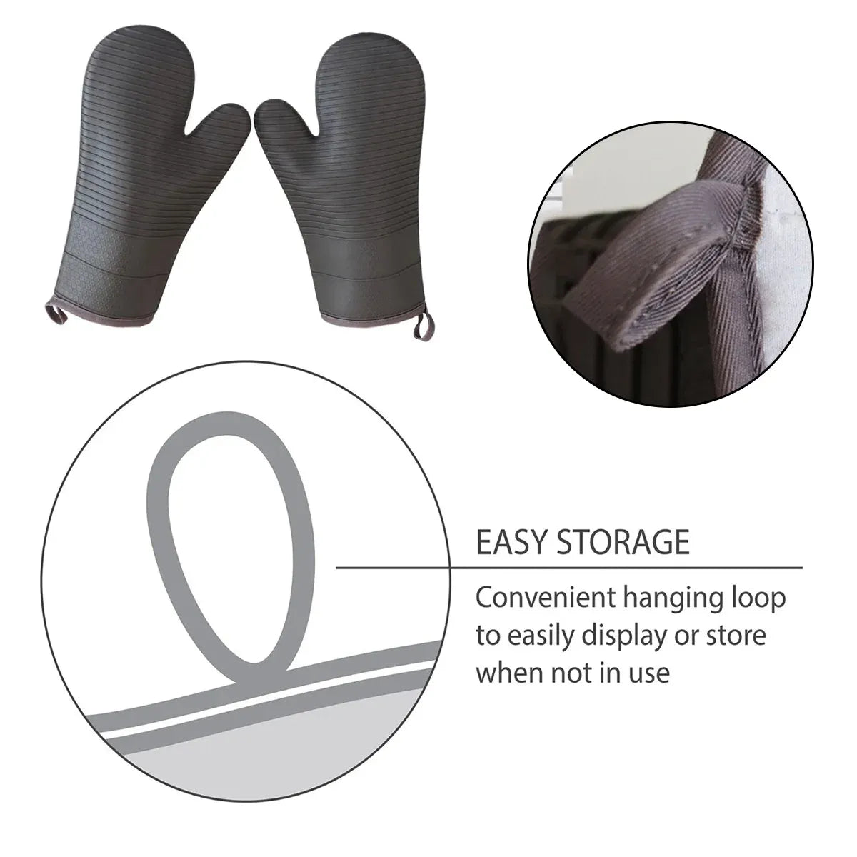 Silicone Heat Resistant Gloves Baking Oven Mitts Insulated Kitchen Cooking Glove
