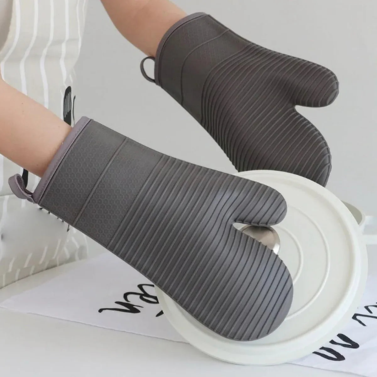 Silicone Heat Resistant Gloves Baking Oven Mitts Insulated Kitchen Cooking Glove
