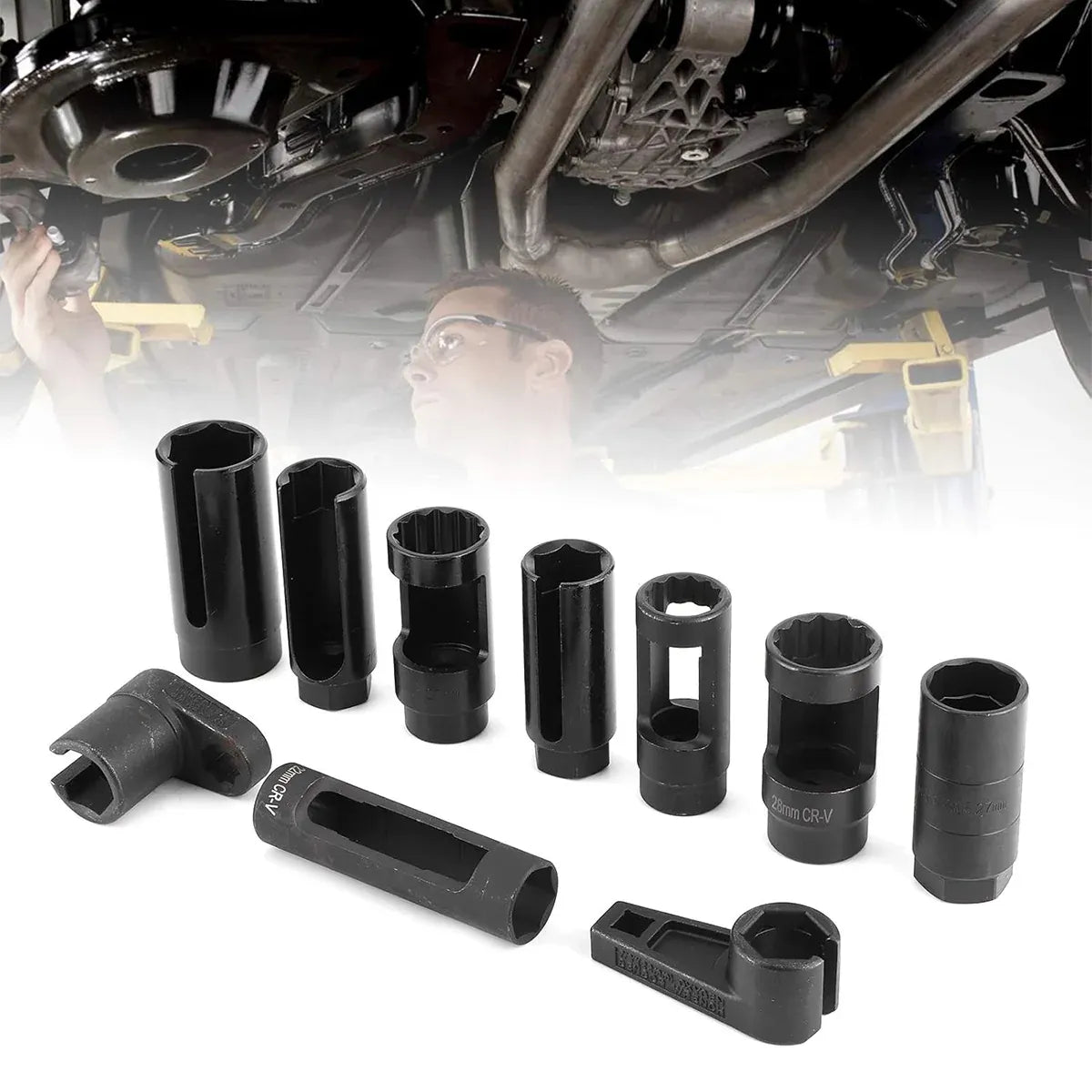 10pcs Car Truck Oxygen Sensor Removal Tool Wrench Repair Kit Auto Tools Set