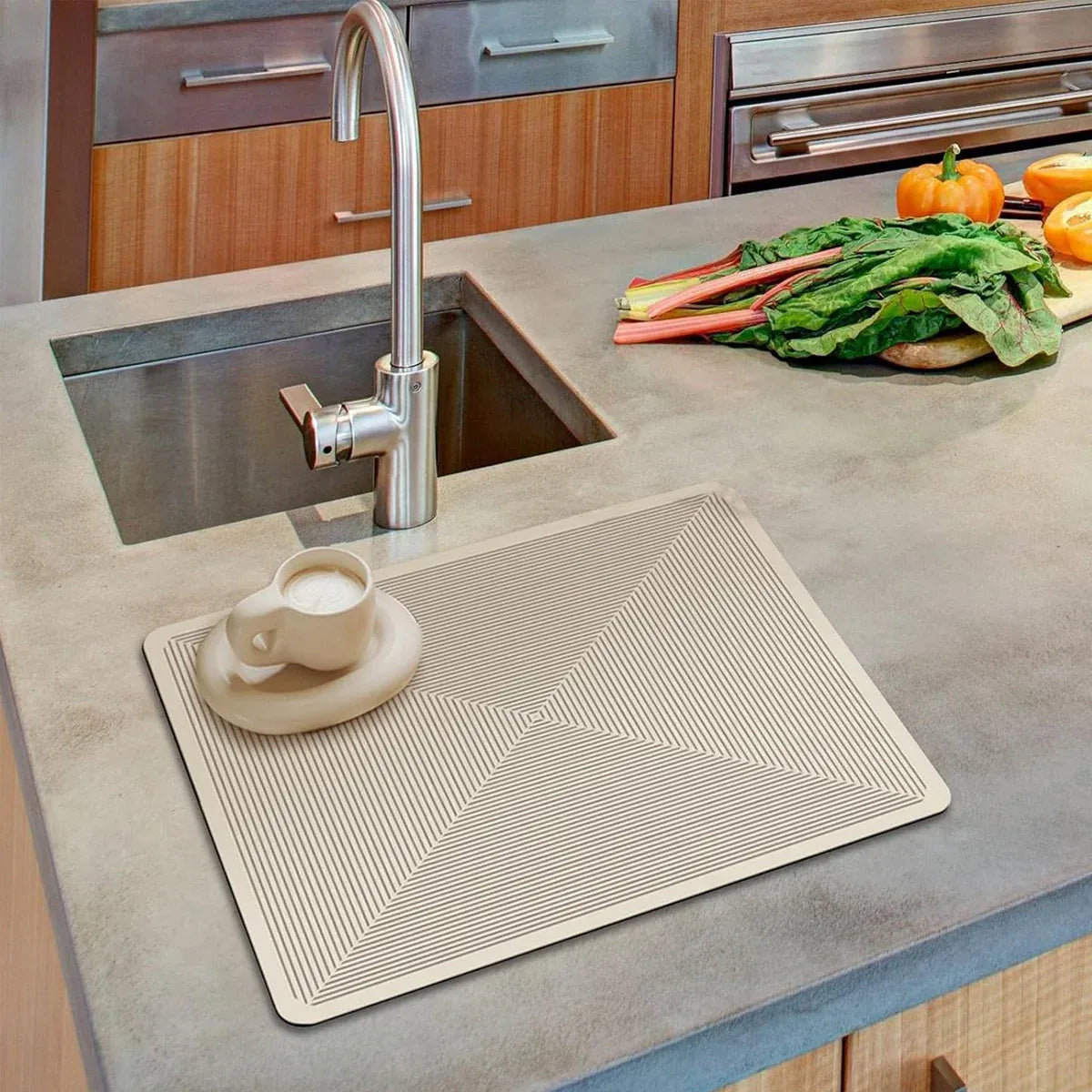 2PCS Kitchen Absorbent Pad Heat Insulation Mat Anti Slip Draining Pad Countertop - Type B