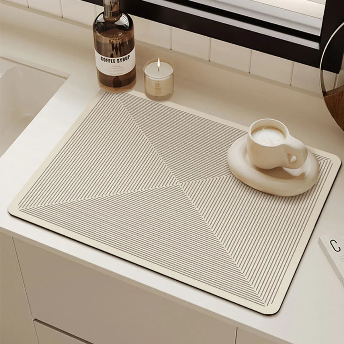 2PCS Kitchen Absorbent Pad Heat Insulation Mat Anti Slip Draining Pad Countertop - Type A