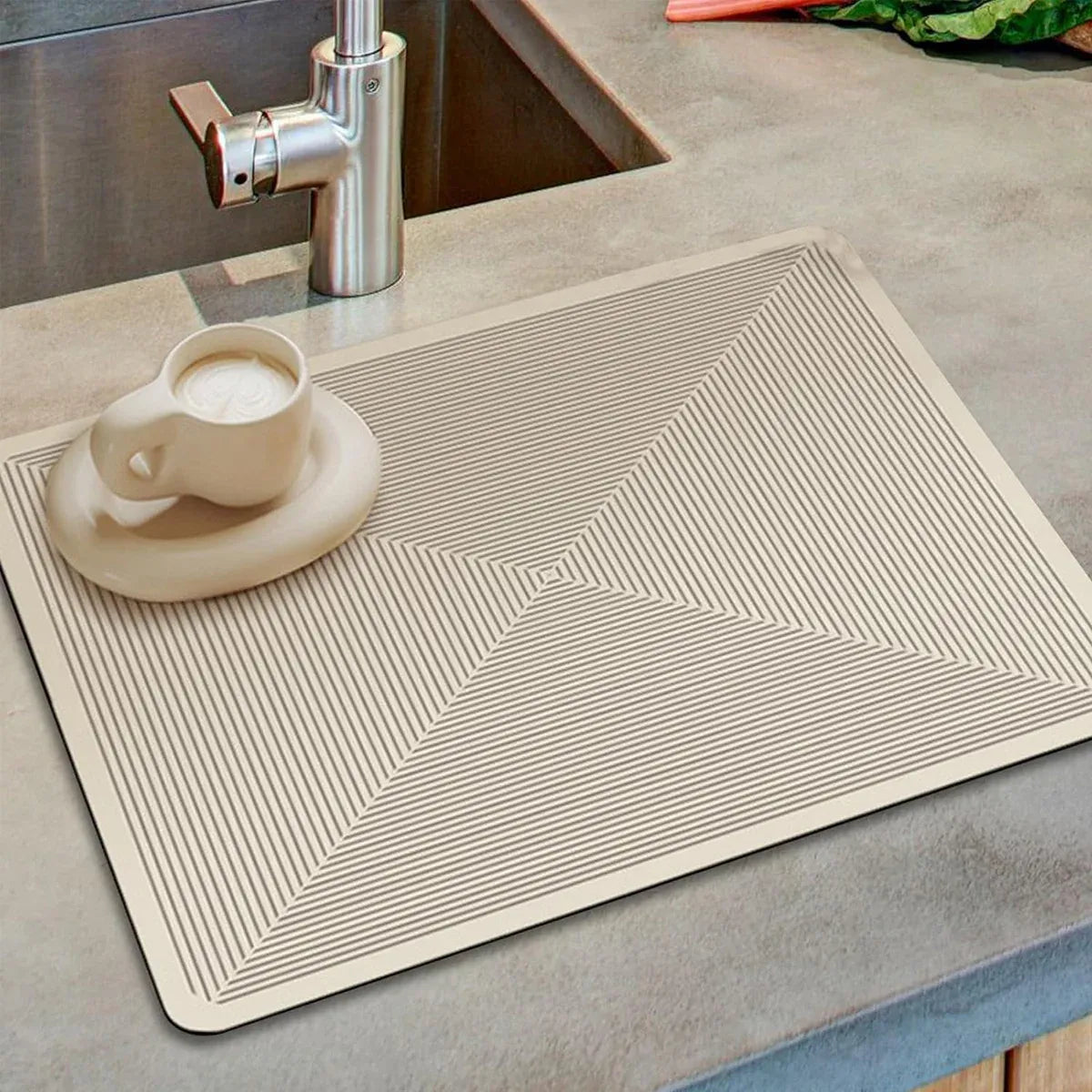 2PCS Kitchen Absorbent Pad Heat Insulation Mat Anti Slip Draining Pad Countertop - Type A