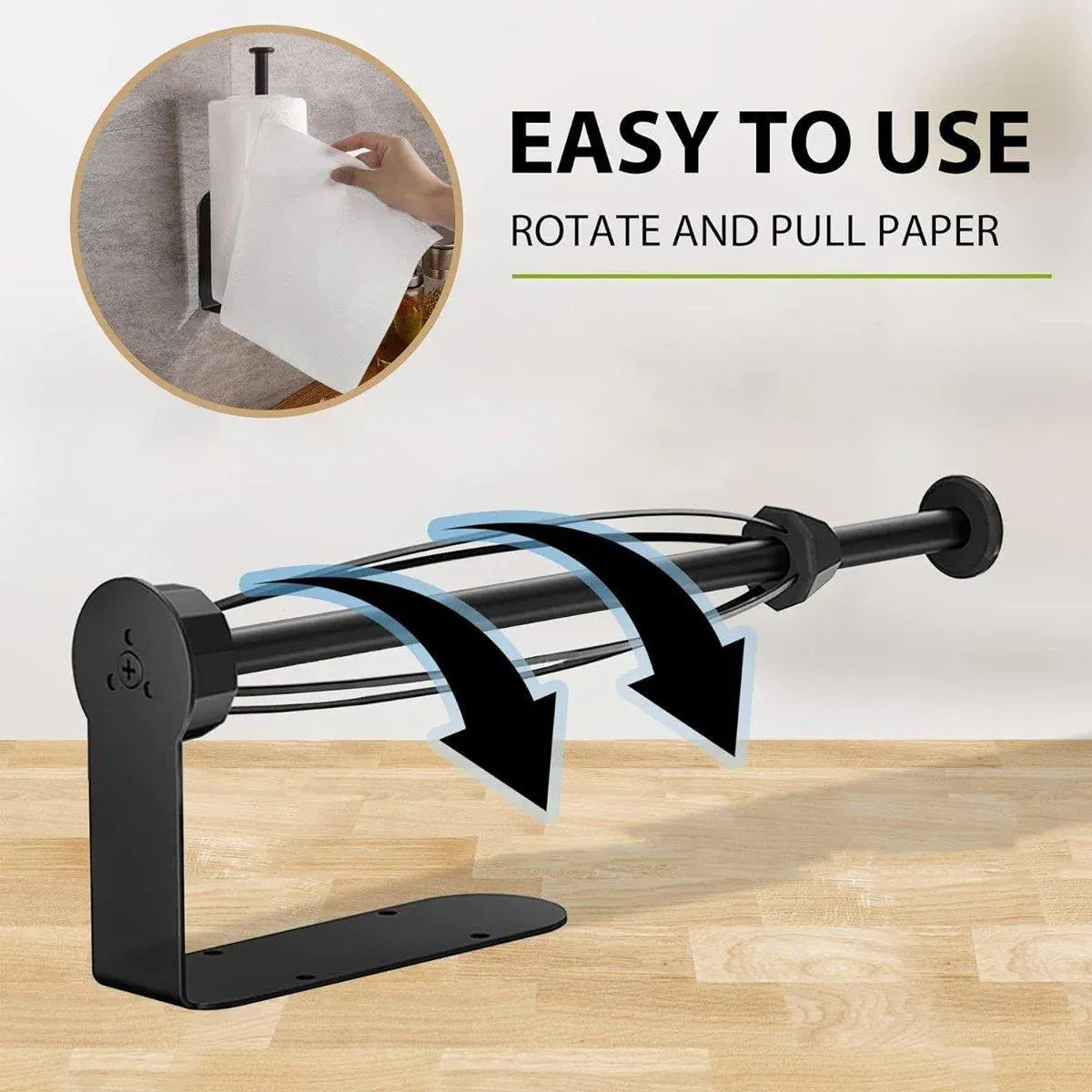 Stainless Steel Kitchen Paper Towel Holder Napkin Cling Film Organizer Rack