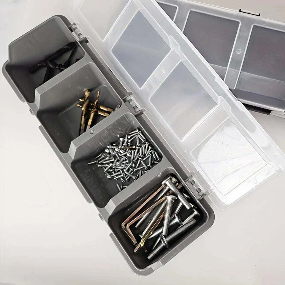 Plastic Screw Parts Storage Box Small Hardware Organizer Case with Four Grids