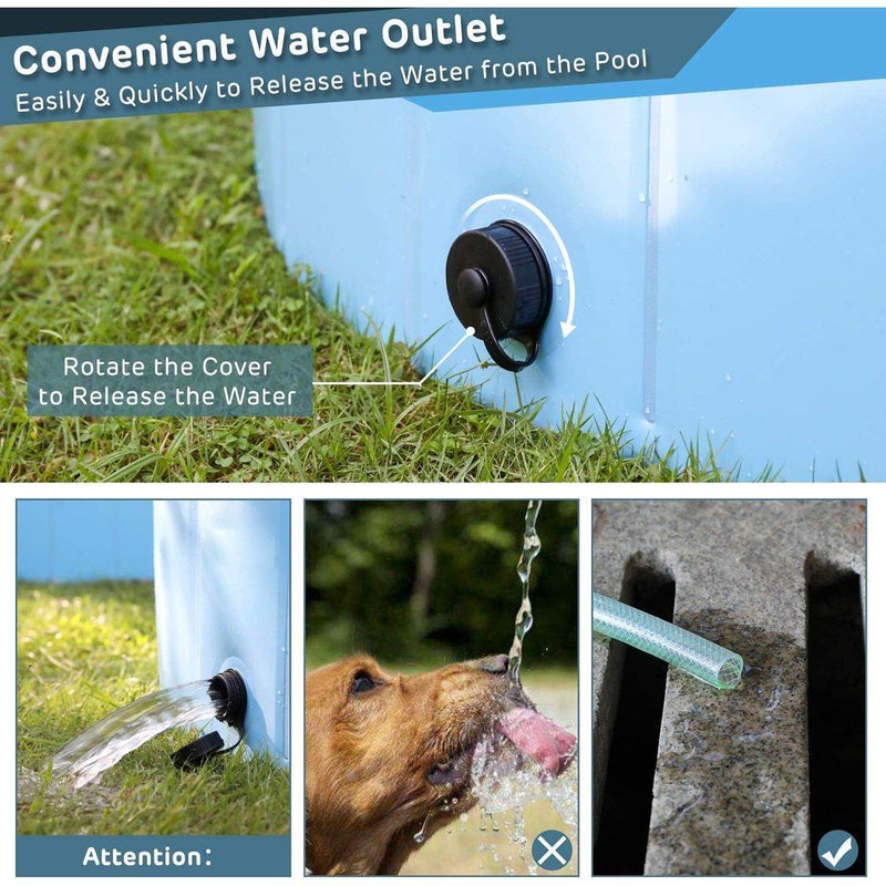 Pet Swimming Pool Foldable Portable Pool for Dogs Outdoor Summer Play - Grey-80x20cm