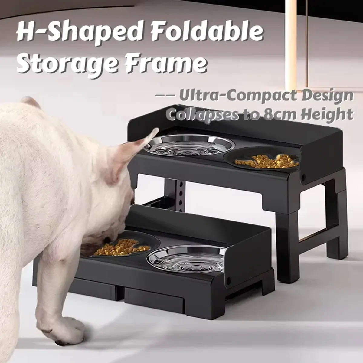 Height Adjustable Pet Feeding Bowl Dog Bowl Elevated Pet Dish Food Water Bowl