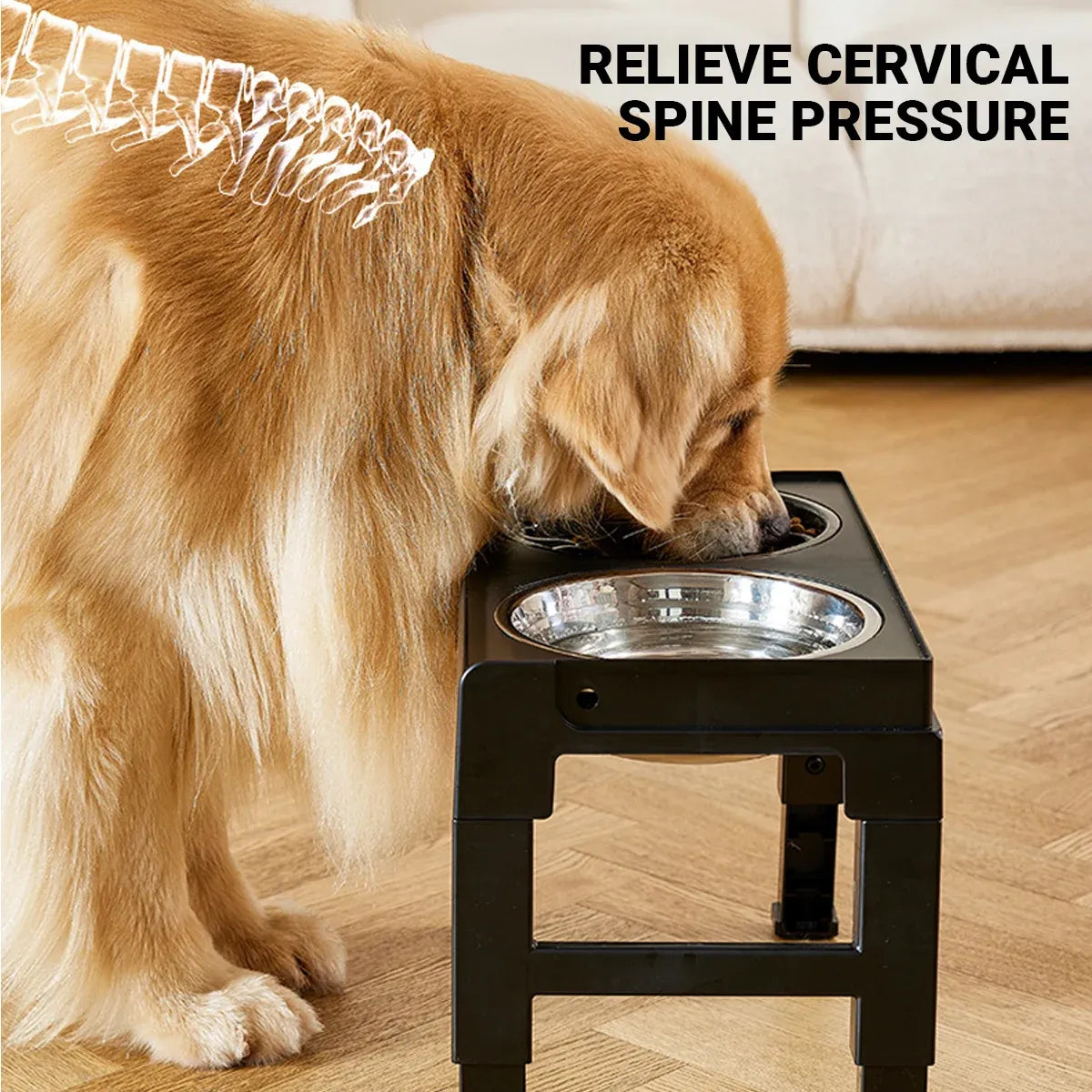 Height Adjustable Pet Feeding Bowl Dog Bowl Elevated Pet Dish Food Water Bowl
