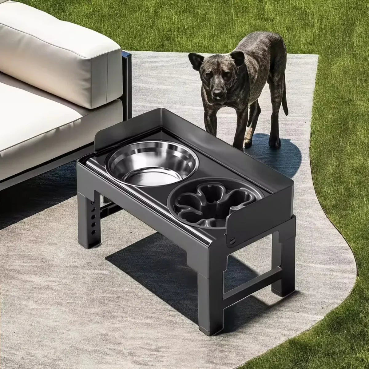 Height Adjustable Pet Feeding Bowl Dog Bowl Elevated Pet Dish Food Water Bowl