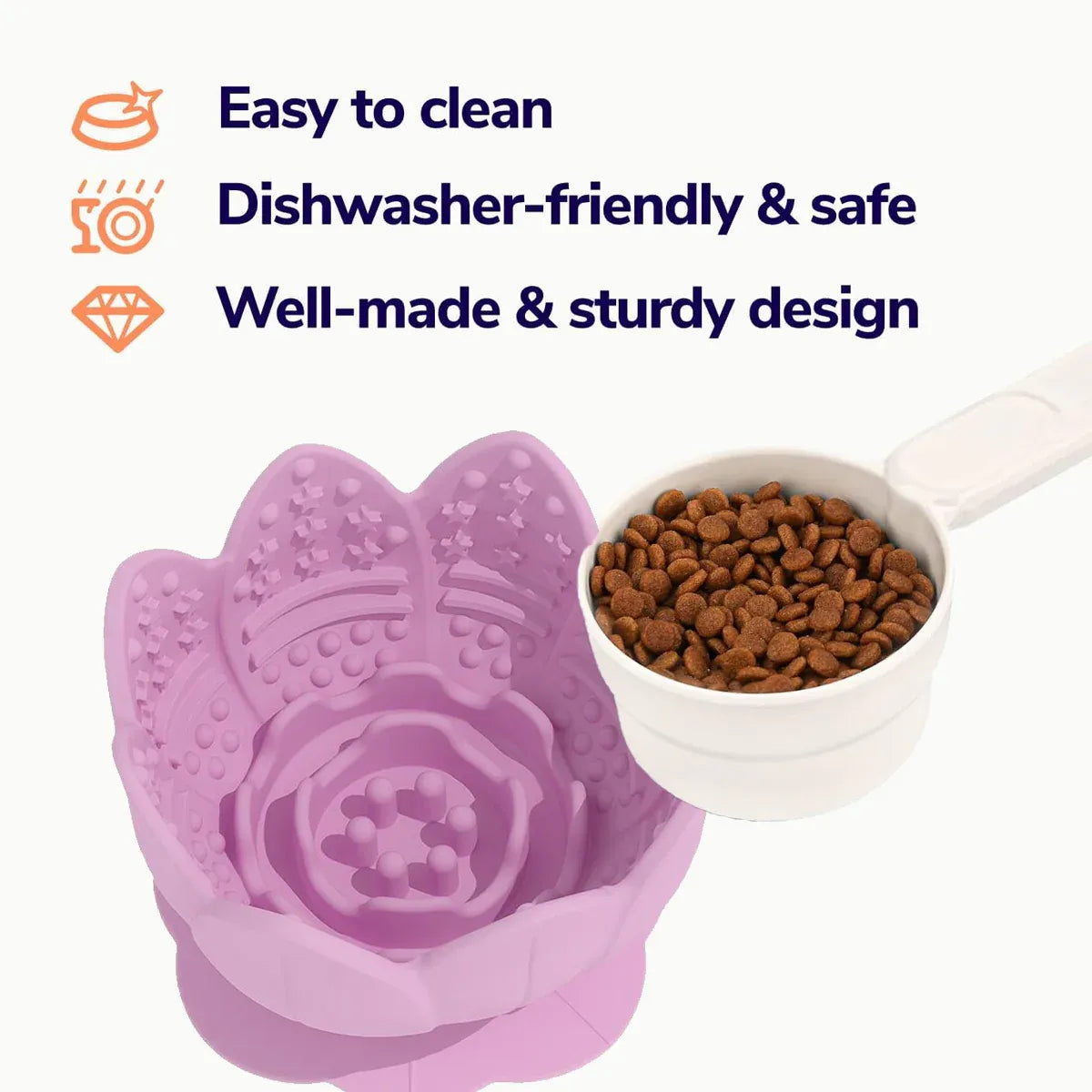 Shape Food Grade Material Dog Slow Feeder Bowl Non Slip Promote Healthy Eating
