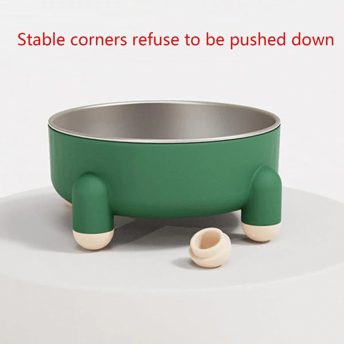 Anti-Tip Stainless Steel Dog Bowl Pet Basin for Dogs Cats Durable Feeding Dish - White