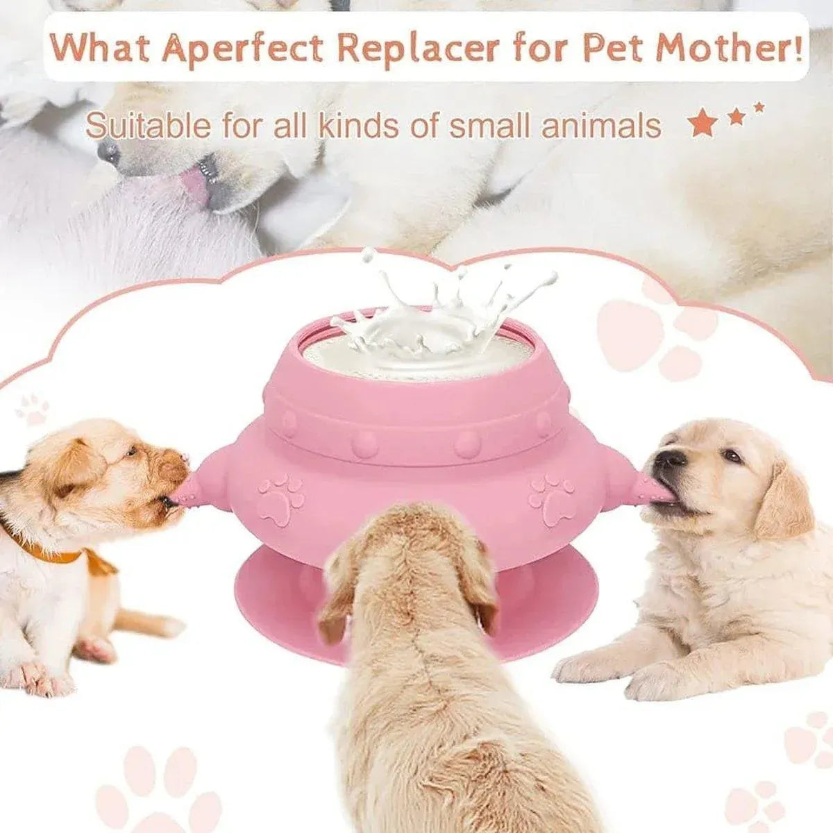 Silicone Pet Feeding Device Anti-choking Bionic Breast-feeding Water Feeder - Blue