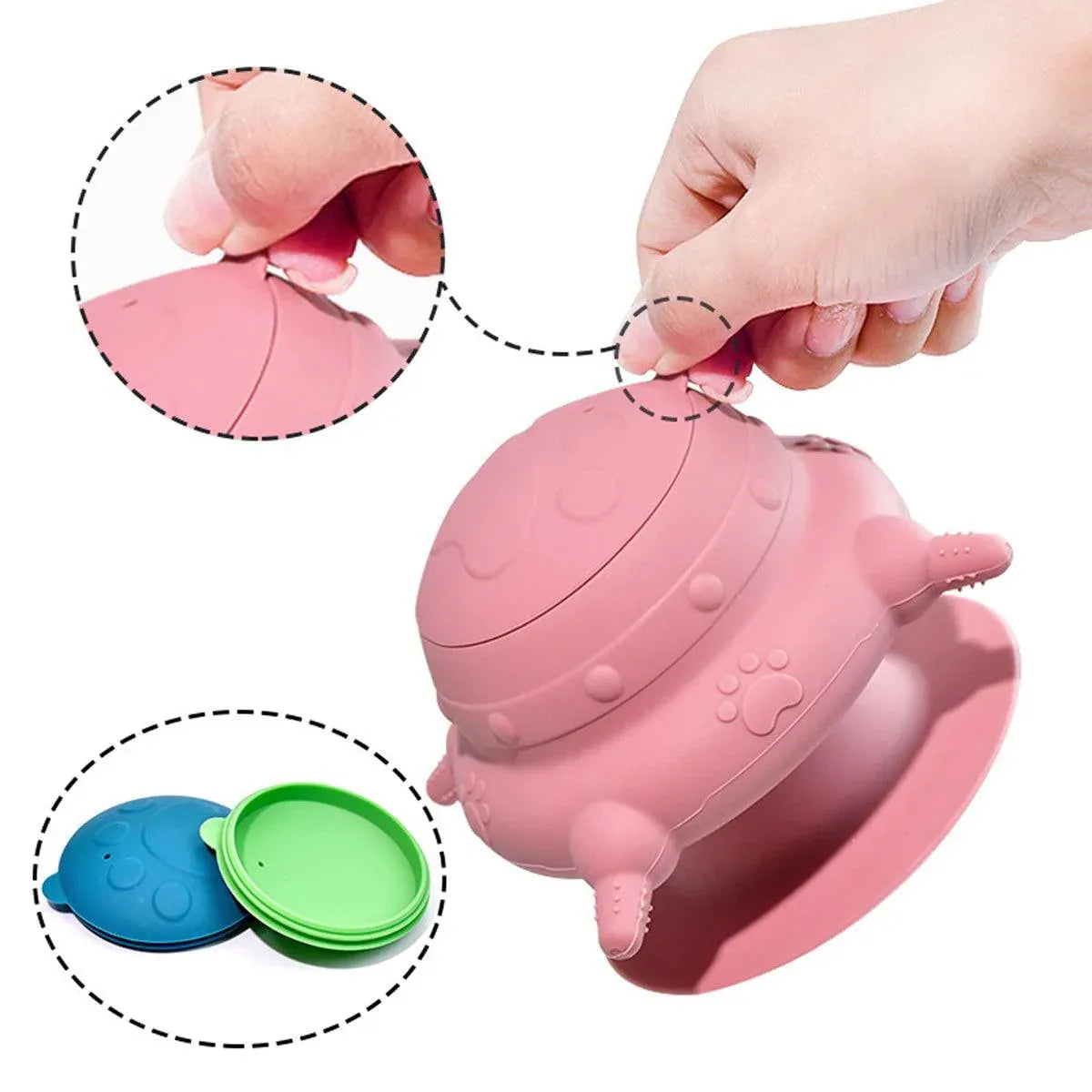 Silicone Pet Feeding Device Anti-choking Bionic Breast-feeding Water Feeder - Blue