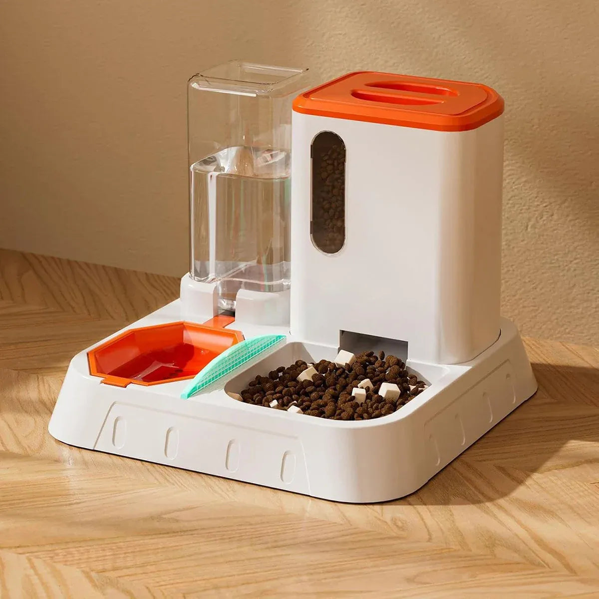 Pet Water Dispenser Automatic Feeder Bowl Cat Dog Drinking Fountain Food Feeding - Blue