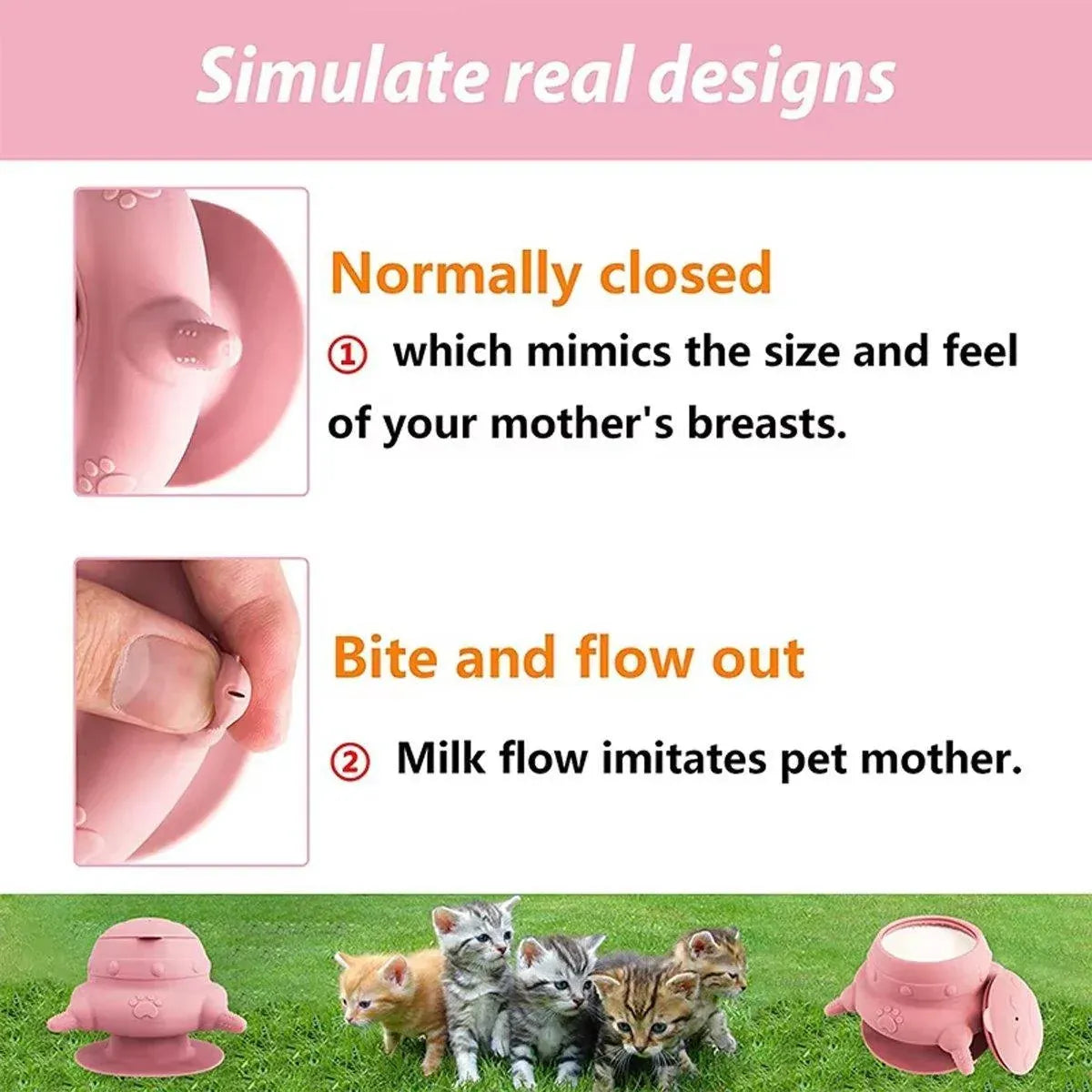 Silicone Pet Feeding Device Anti-choking Bionic Breast-feeding Water Feeder - Green