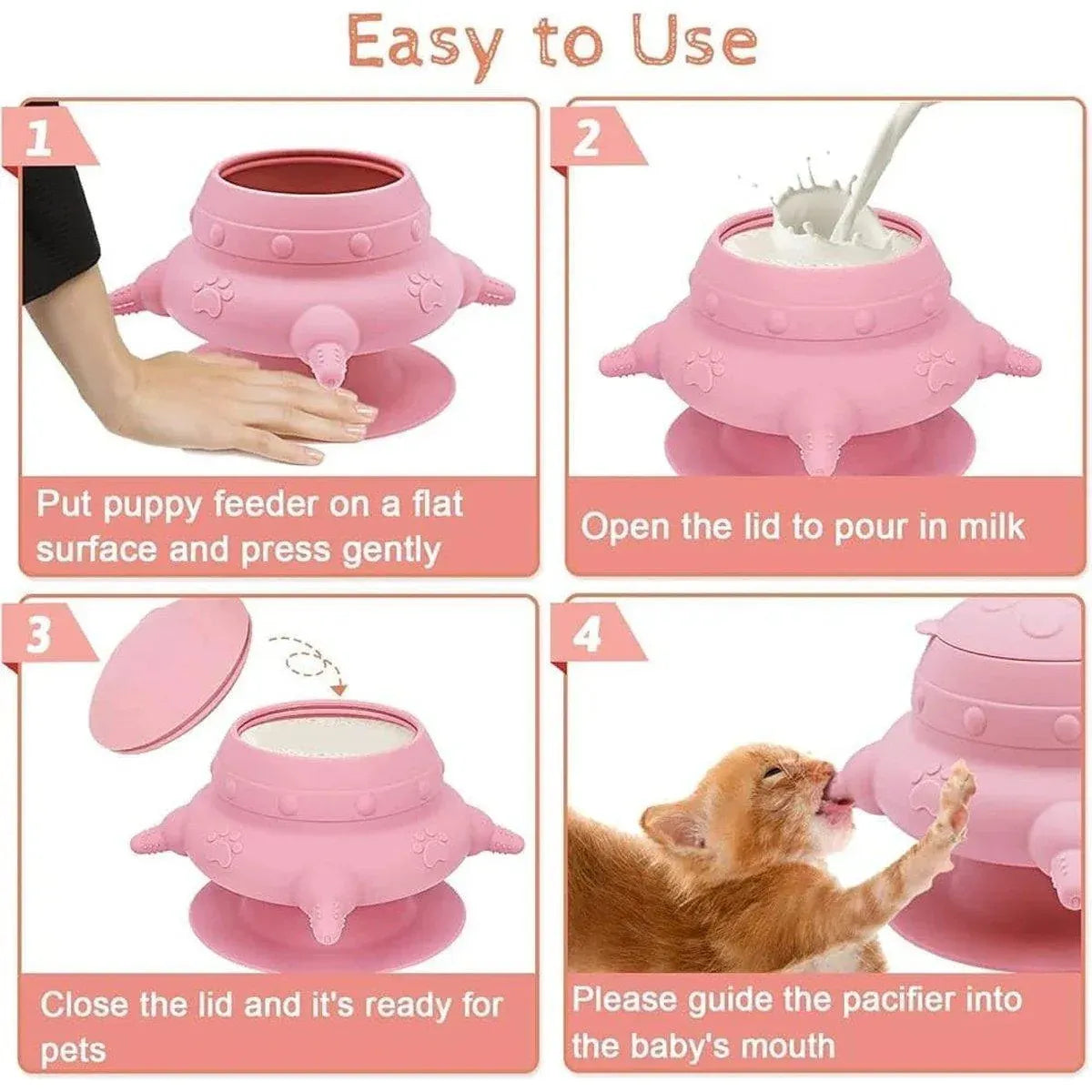 Silicone Pet Feeding Device Anti-choking Bionic Breast-feeding Water Feeder - Green